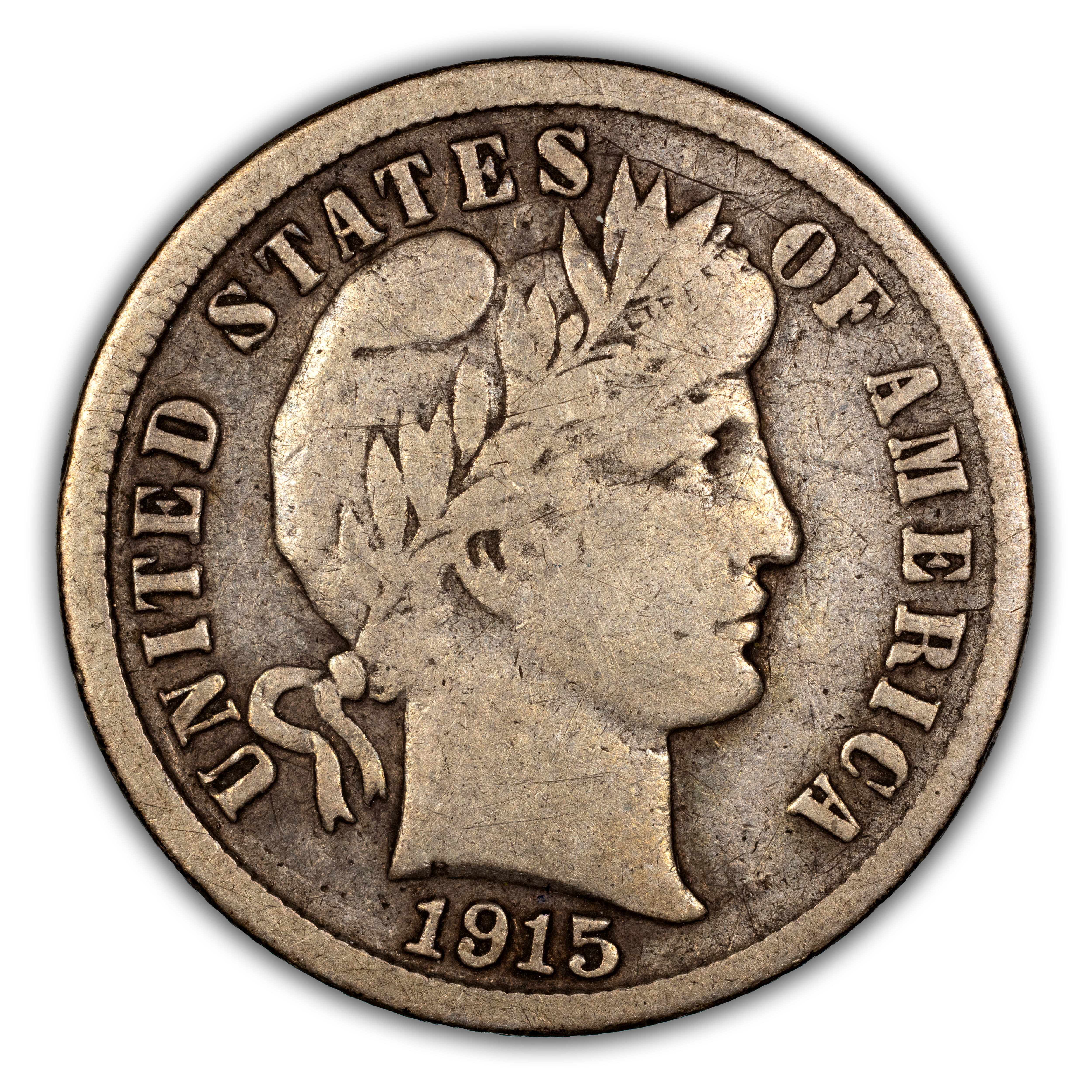 1915-S 10c F15 CAC thumbnail 3