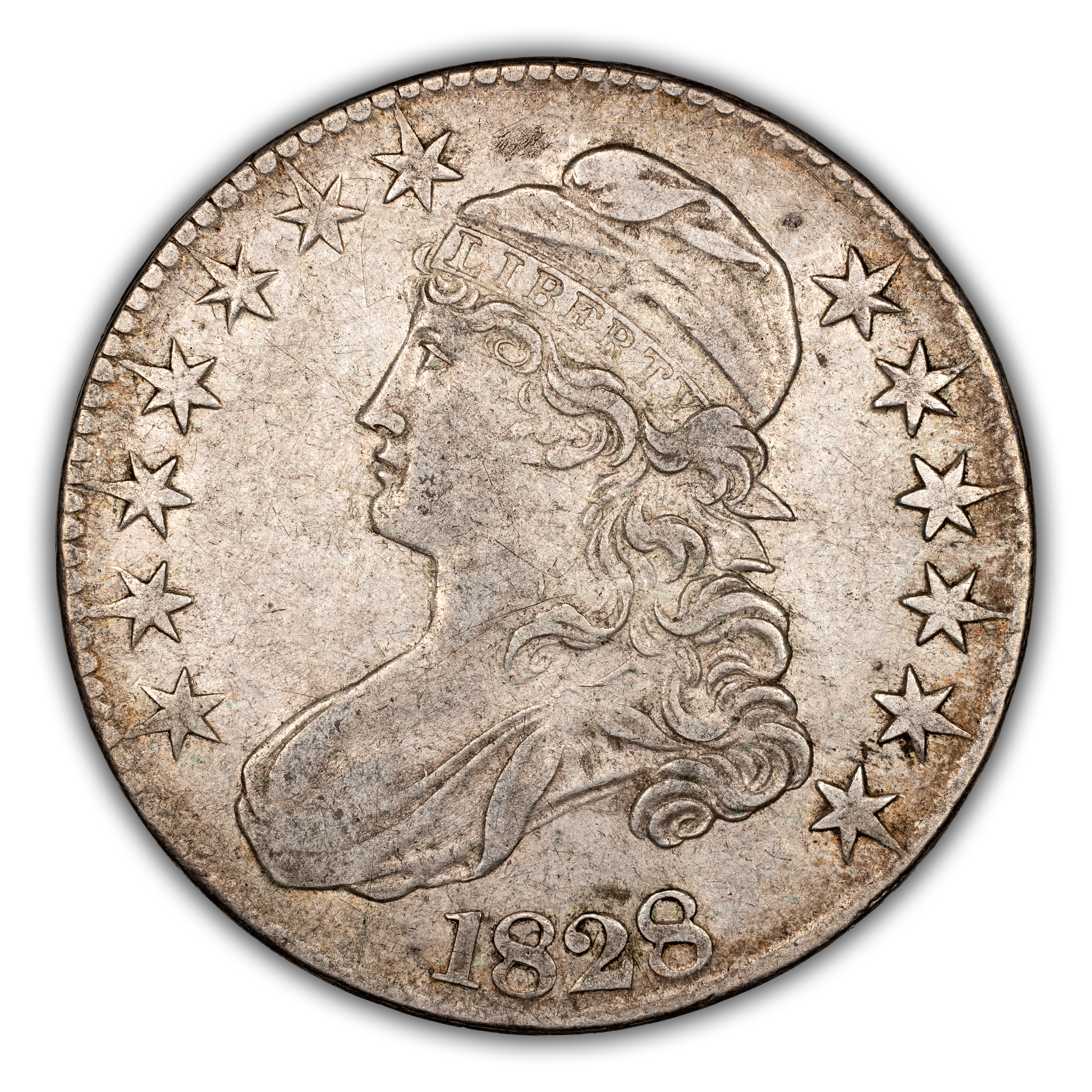 1828 50c Square Base 2, Large 8s, O-108 MS