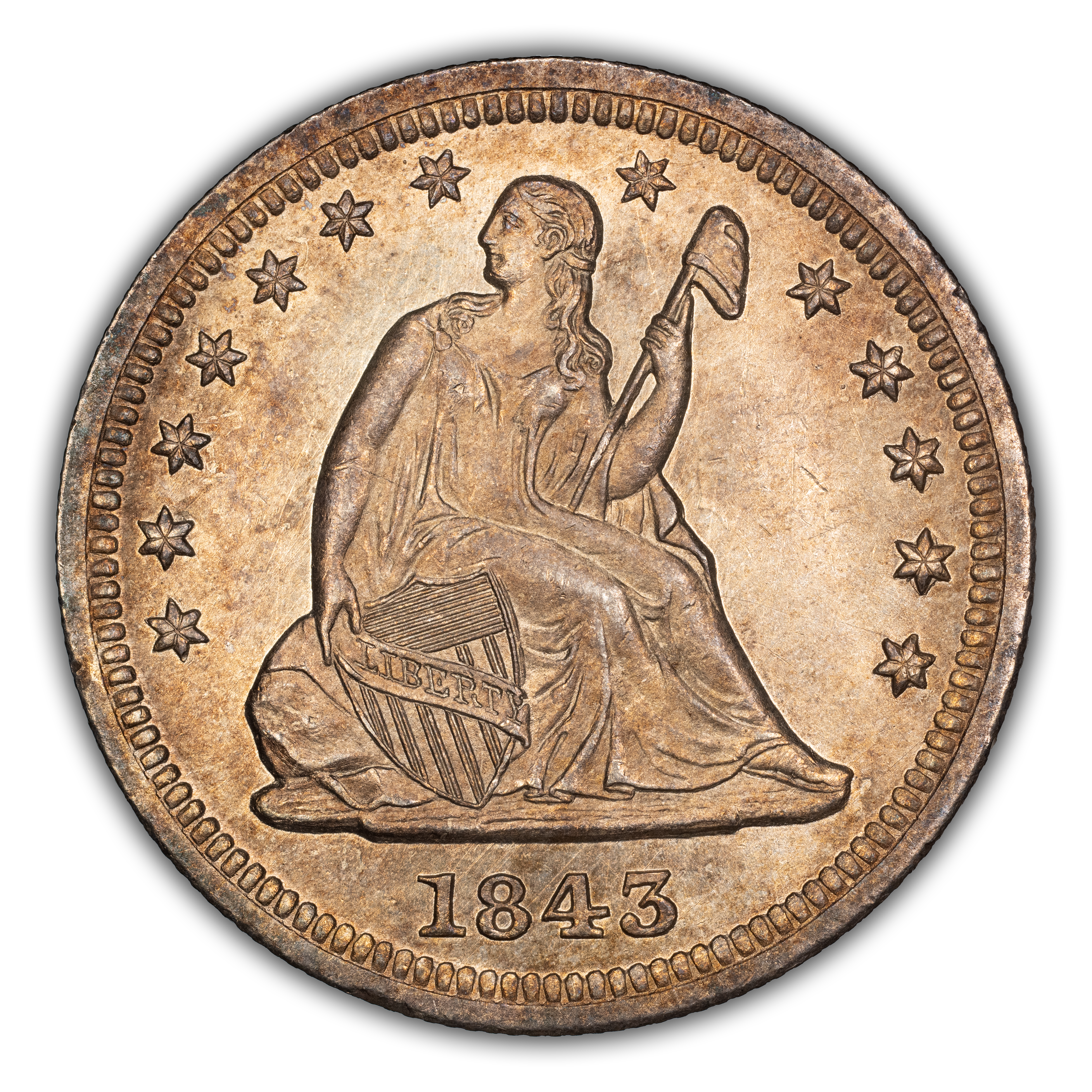 1843-O 25c Small O MS