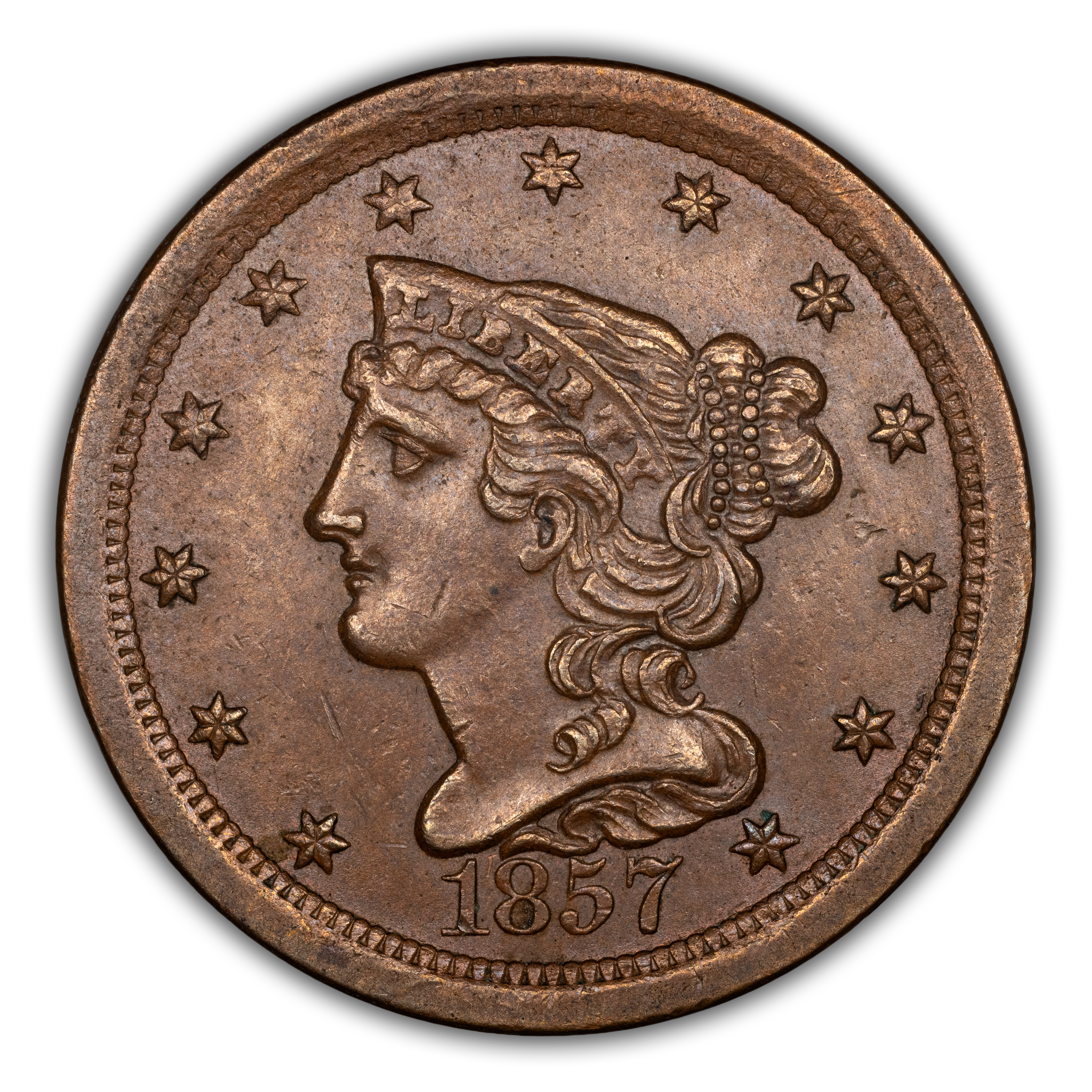 1857 1/2c MS BN MS64 BN CAC thumbnail 3