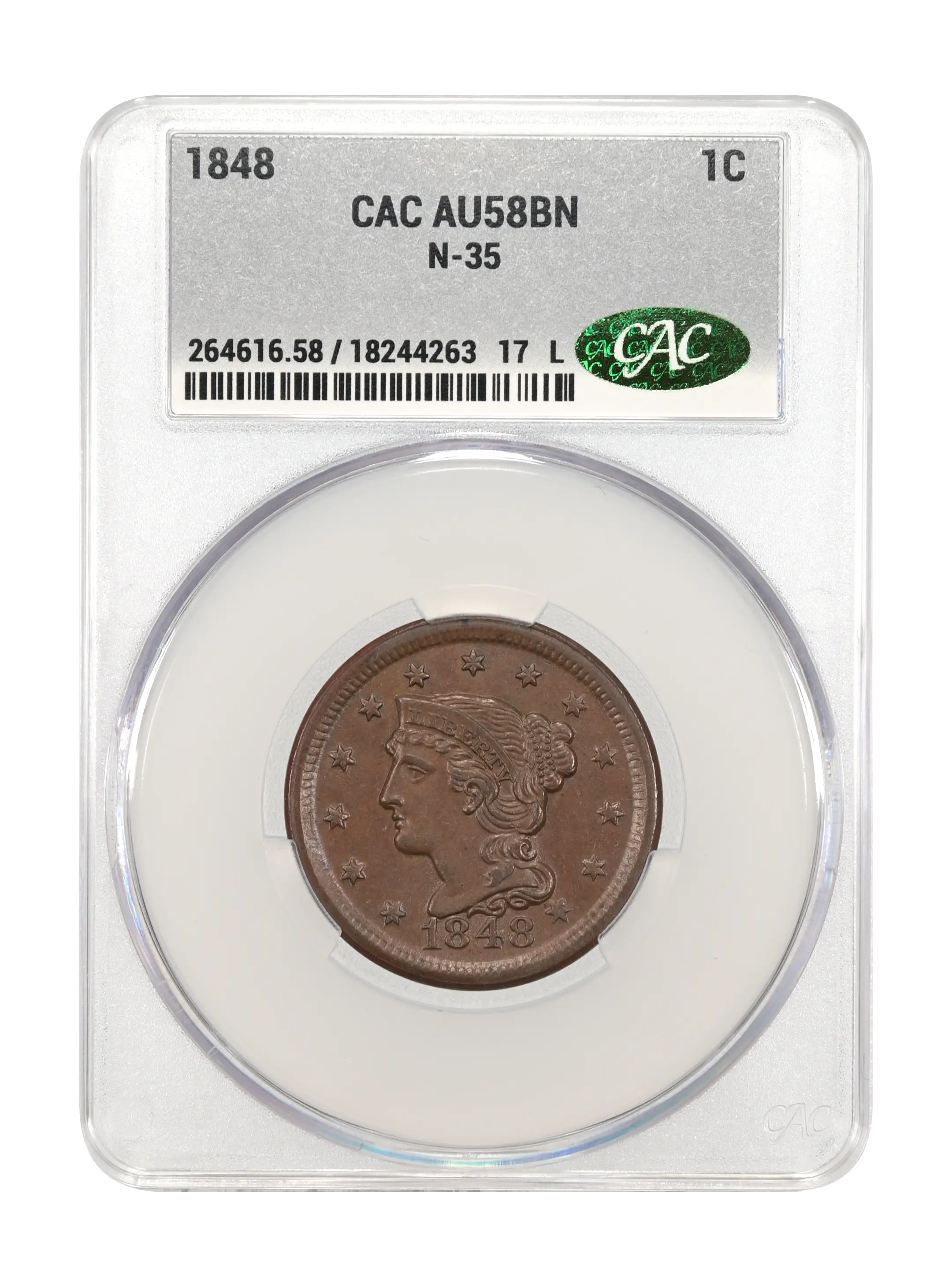 1848 1c N-35 MS BN AG3 BN CAC thumbnail 5