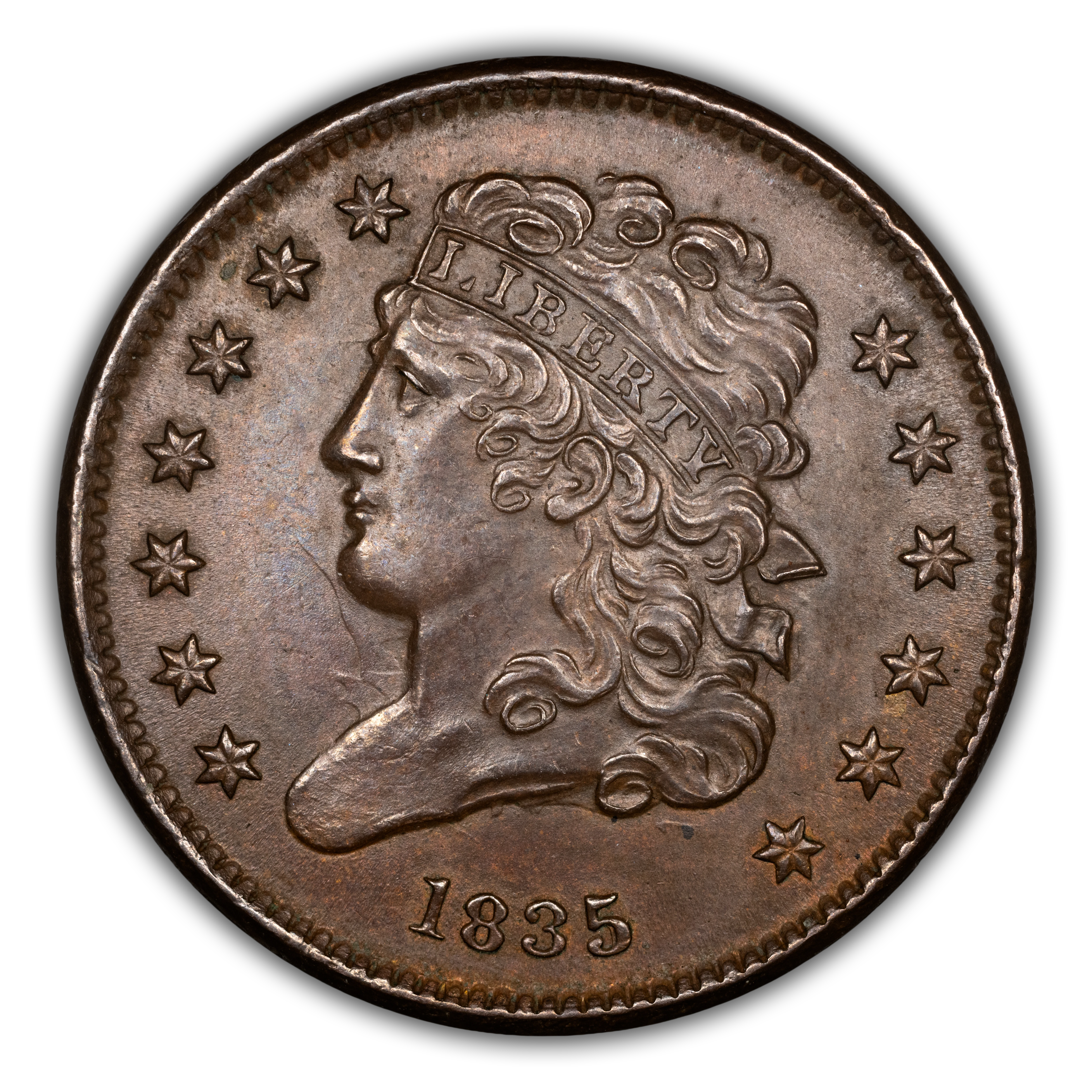 Image for 1835 1/2c C-1 MS BN F12 BN CAC