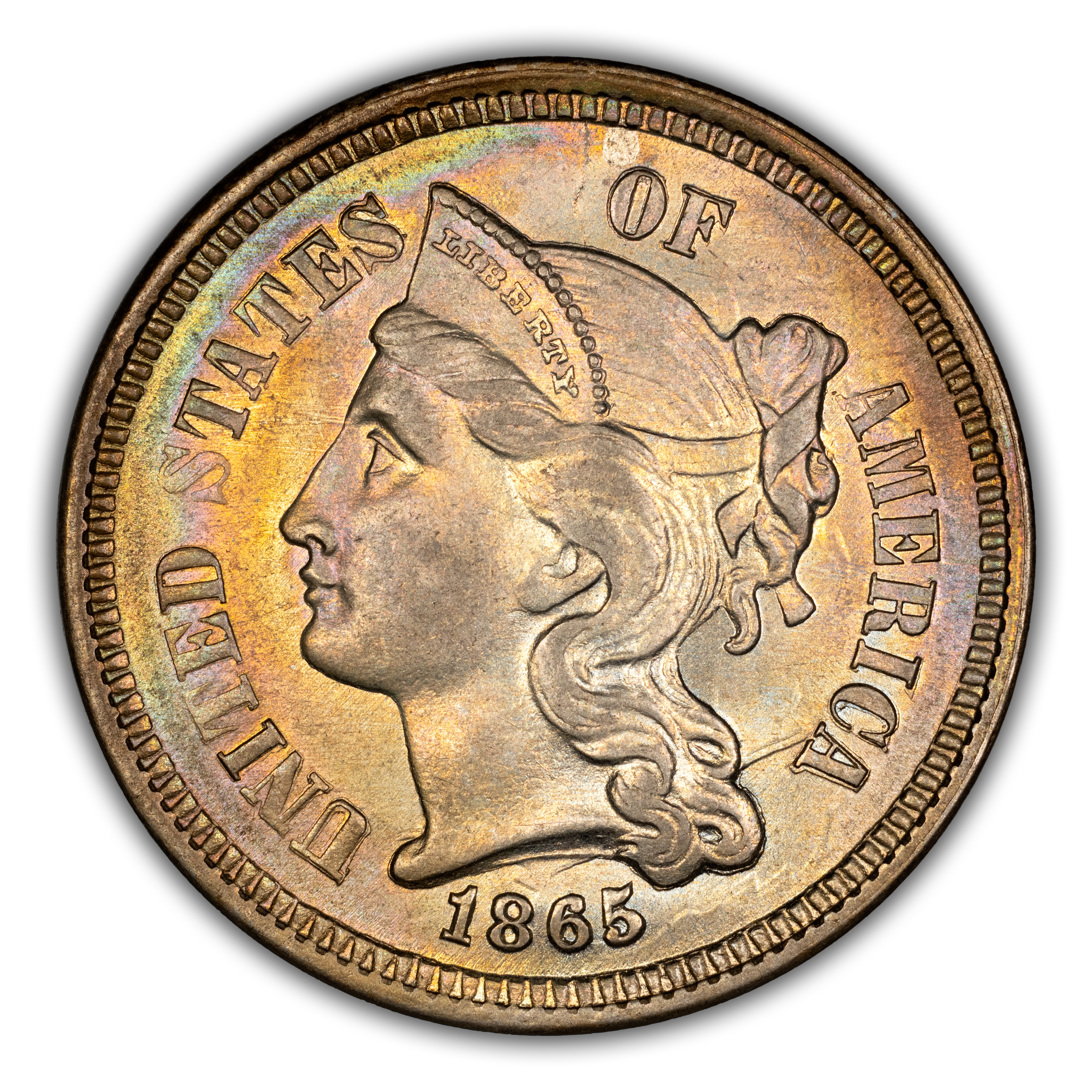 1865 3cN Repunched Date, FS-305 VF30 thumbnail 2