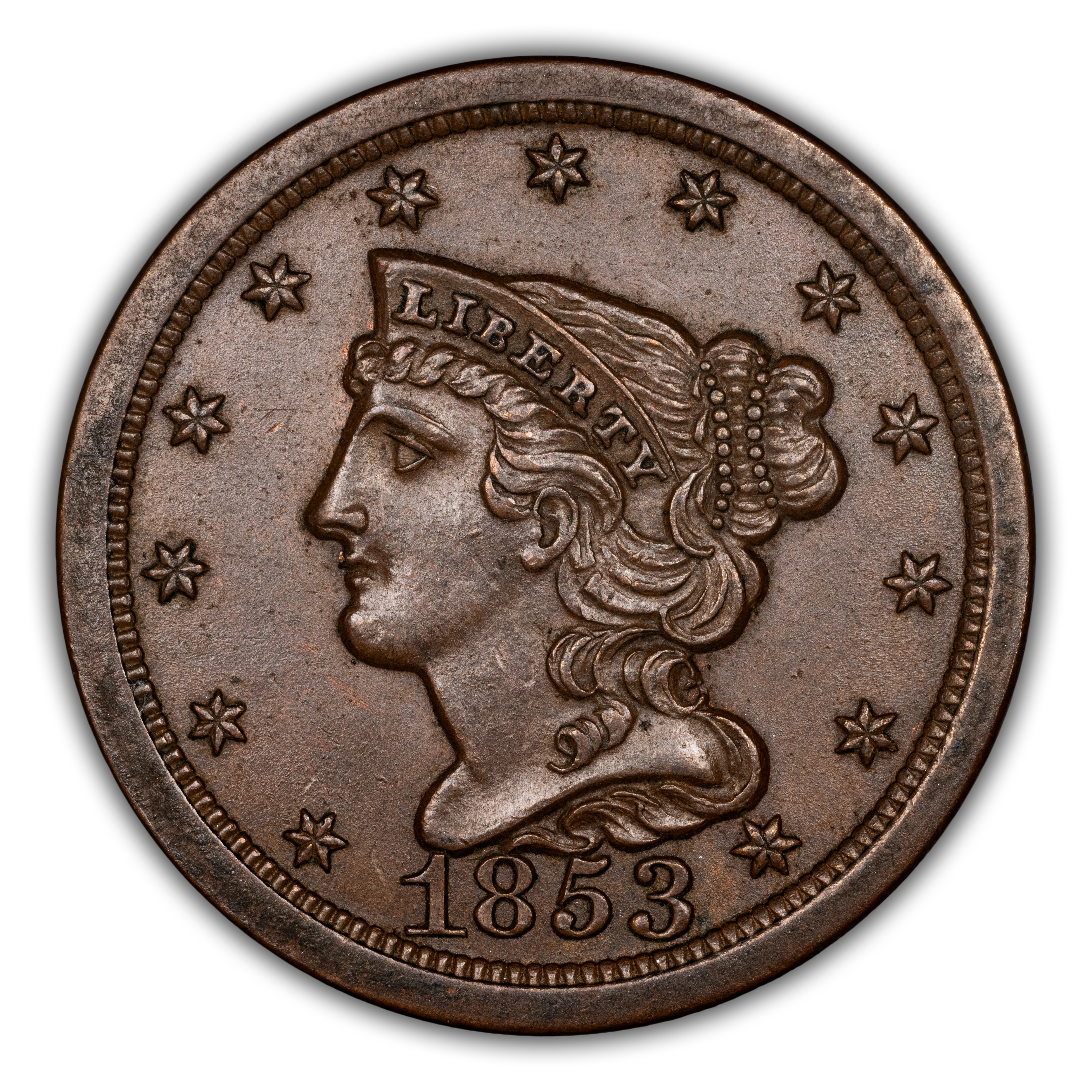 1853 1/2c MS BN VF20 BN CAC thumbnail 3