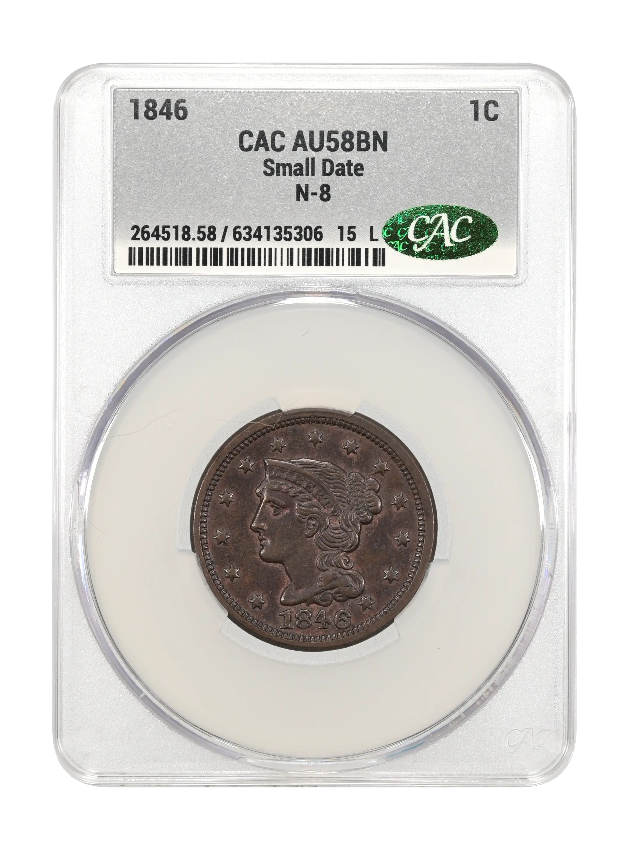 1846 1c Small Date, N-8 MS BN thumbnail 6