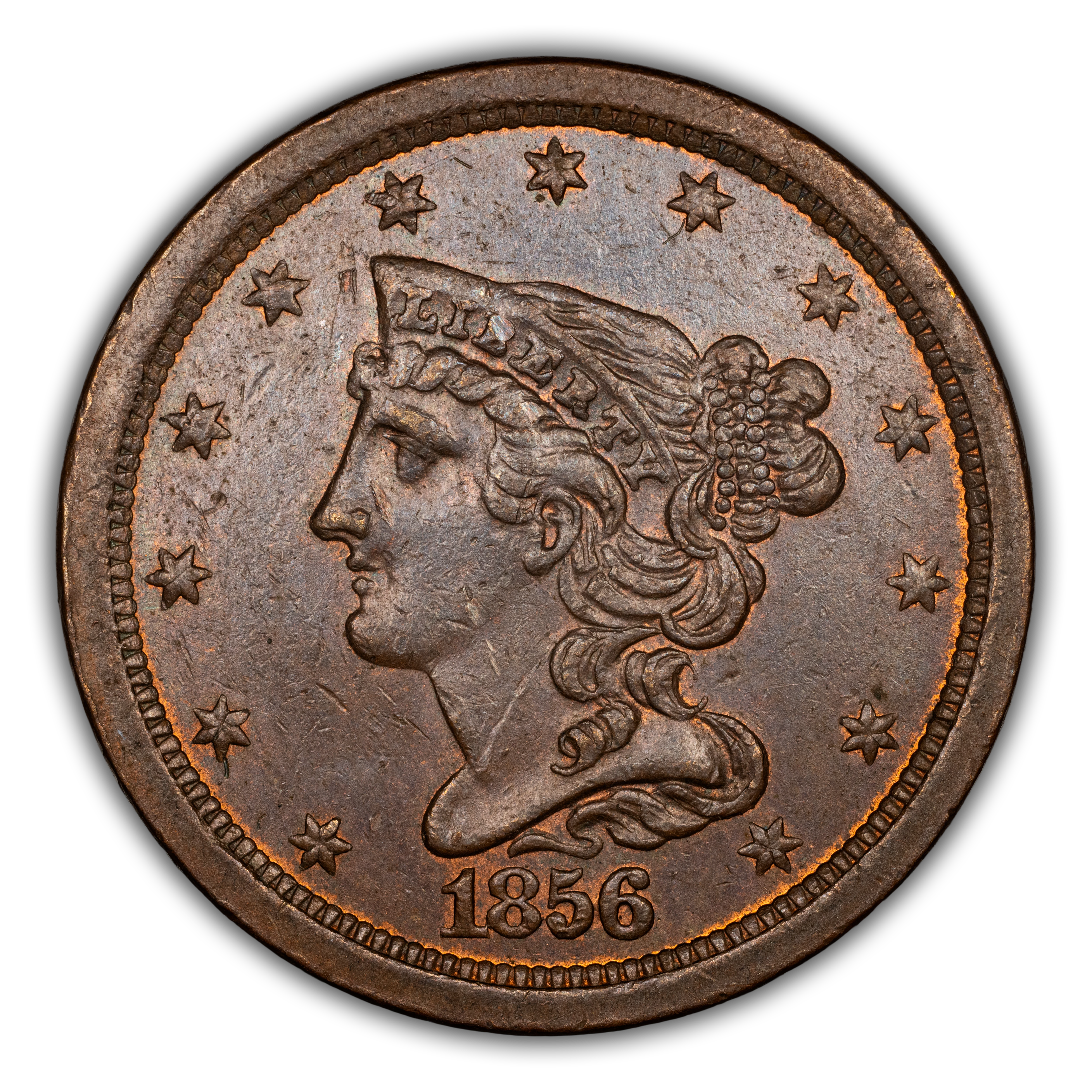 1856 1/2c MS BN G4 BN CAC thumbnail 3