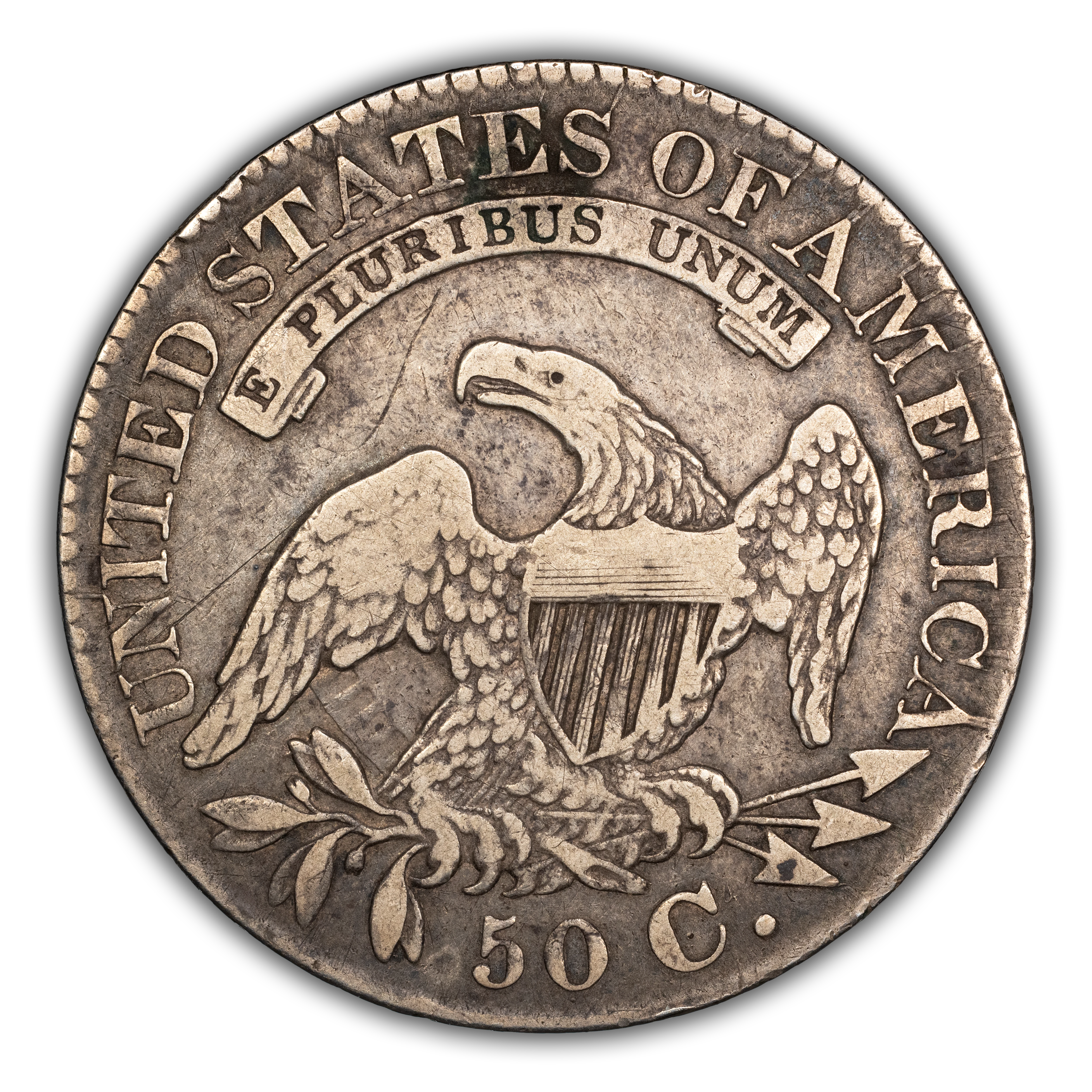 1828 50c Square Base 2, Small 8s, Large Letters, O-123a MS thumbnail 3