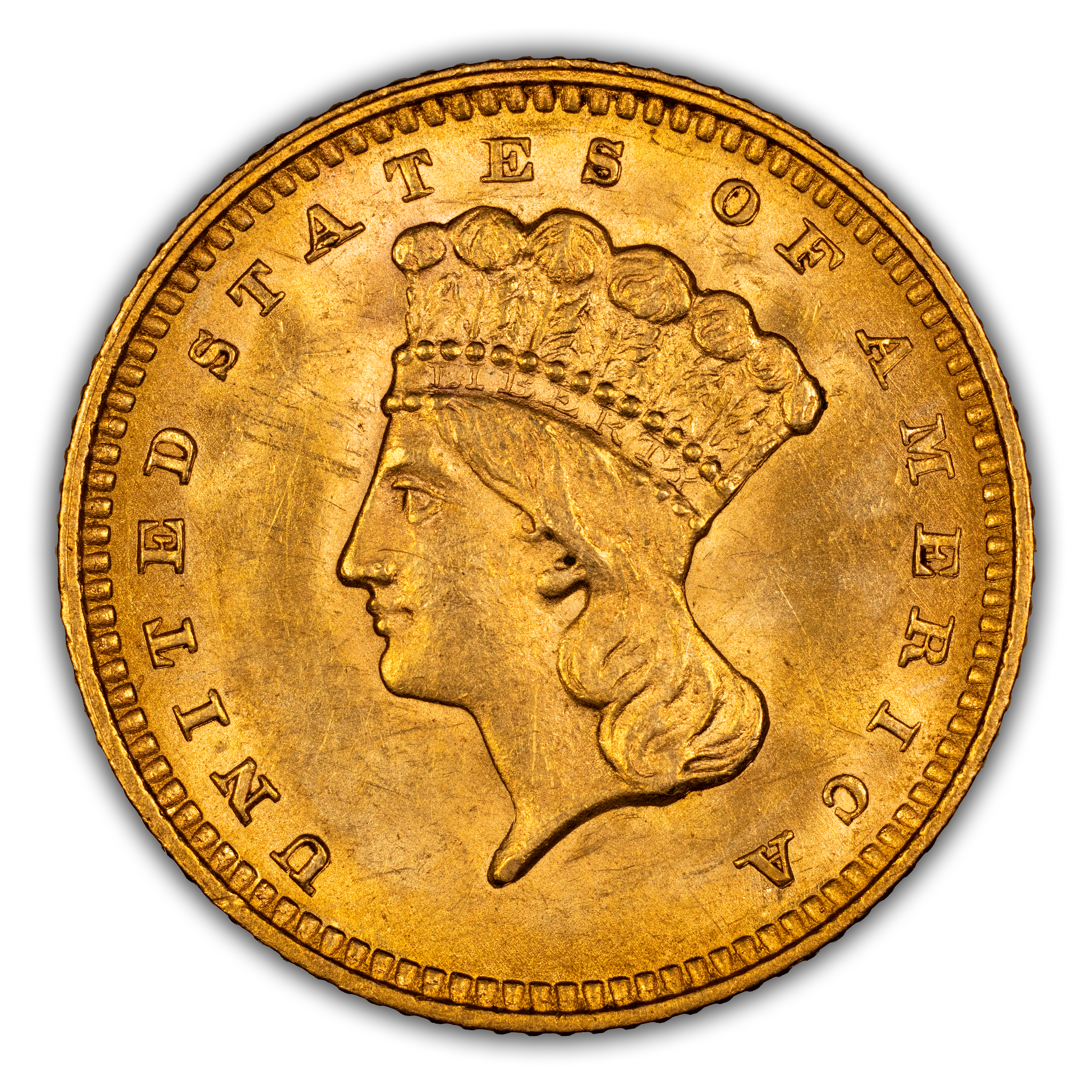 1862 G$1 VG10 CAC thumbnail 3