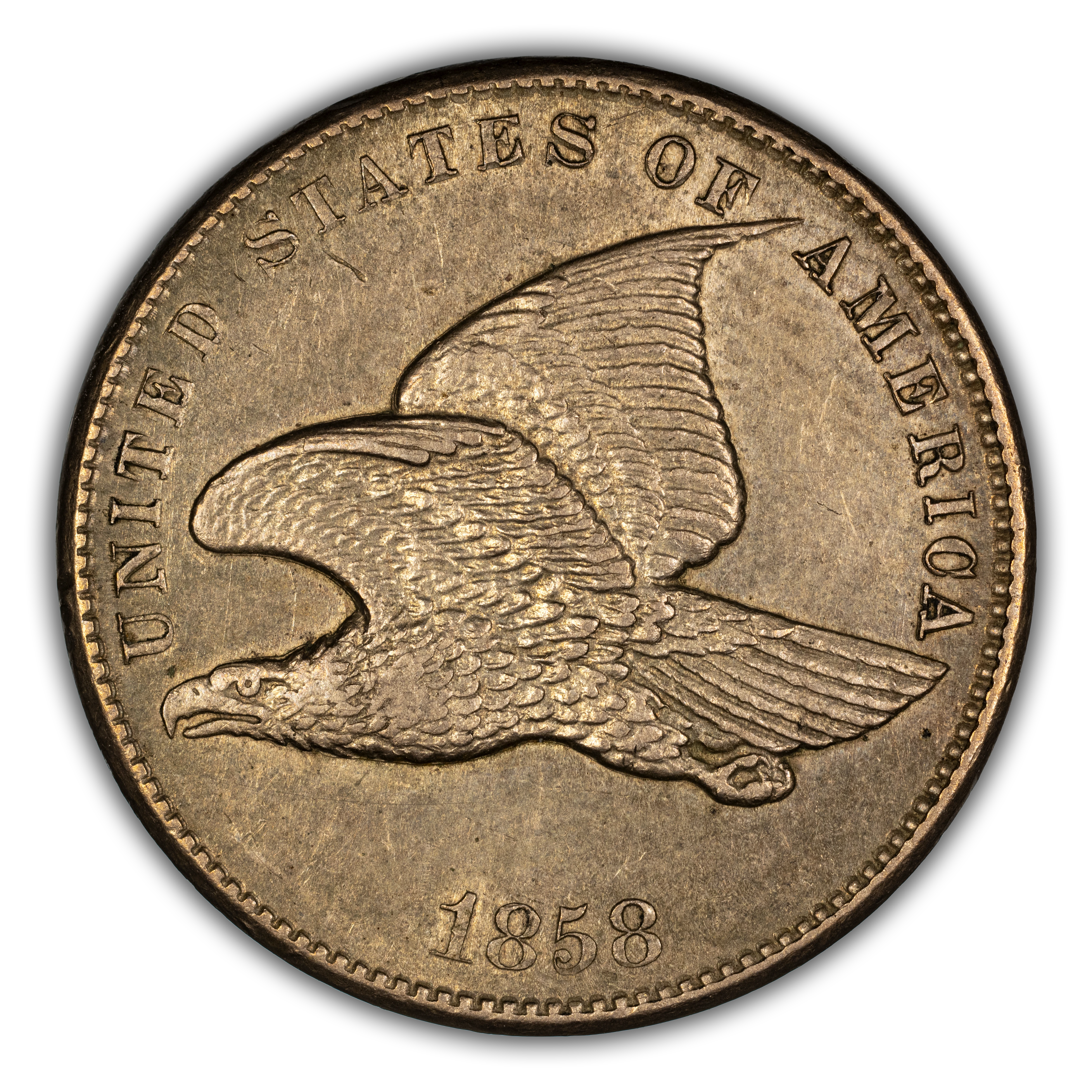 1858 1c Small Letters, High Leaves, FS-1901 G6 CAC thumbnail 4