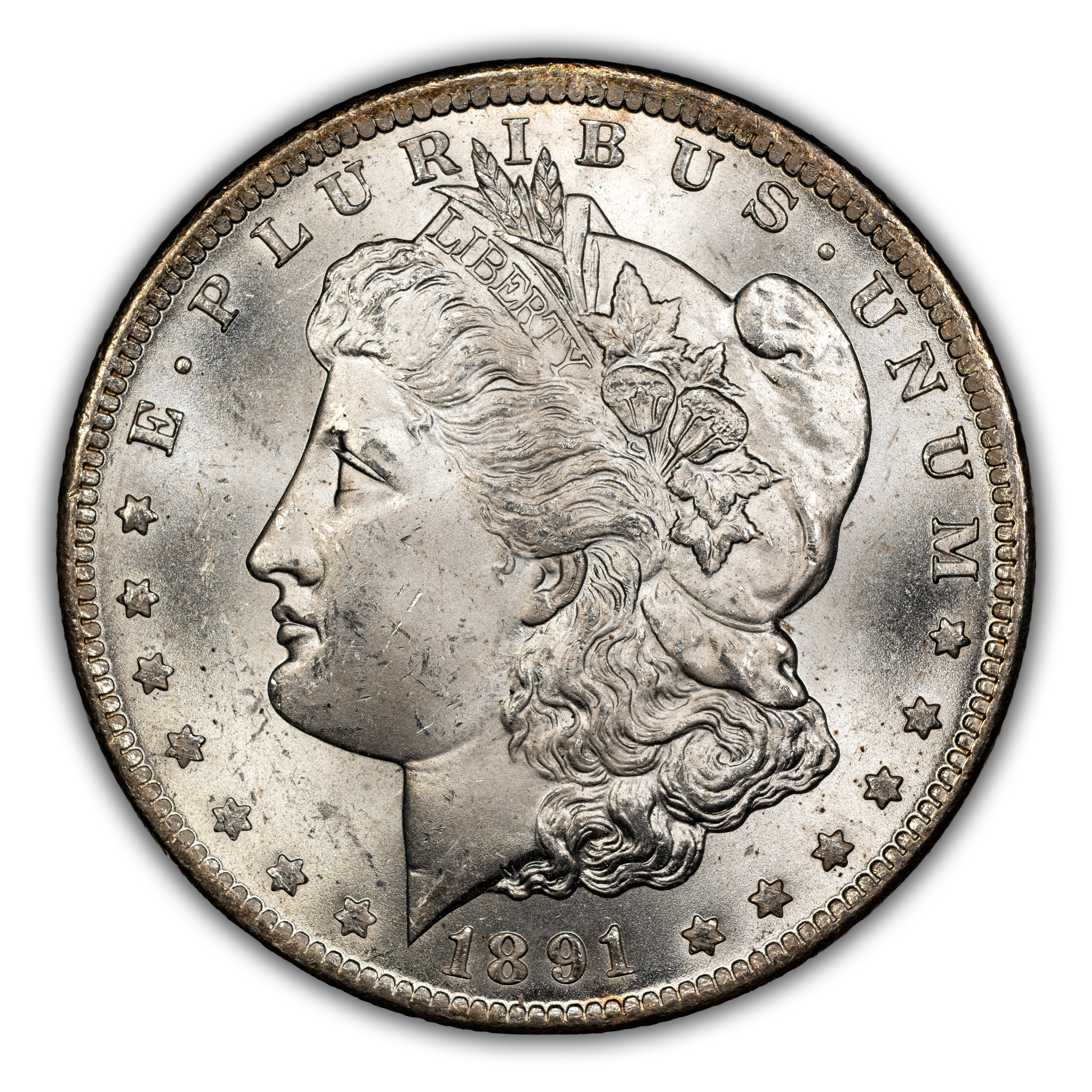 1891-CC $1  Spitting Eagle, VAM-3 AU53 CAC thumbnail 4