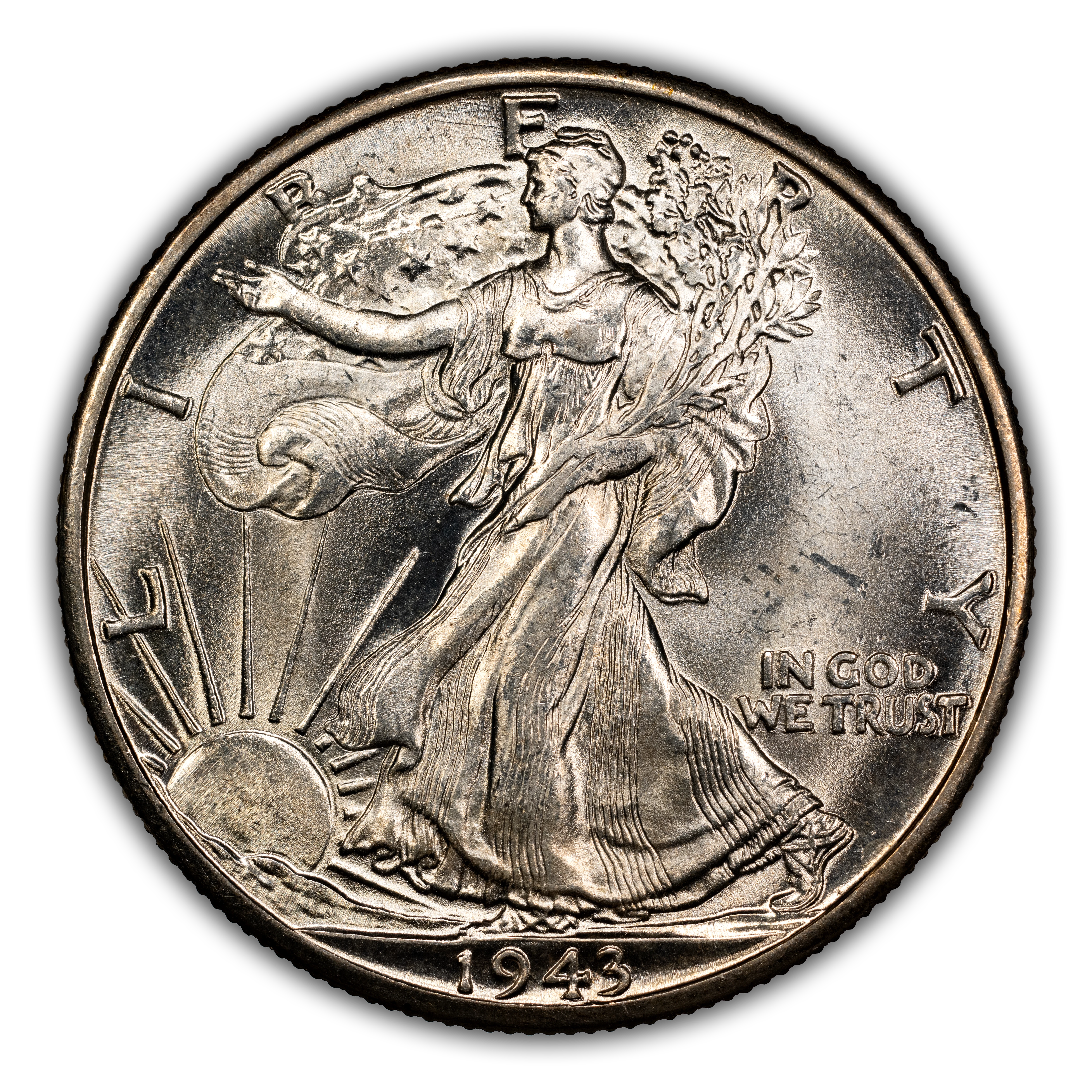 1943-D 50c XF40 CAC thumbnail 3
