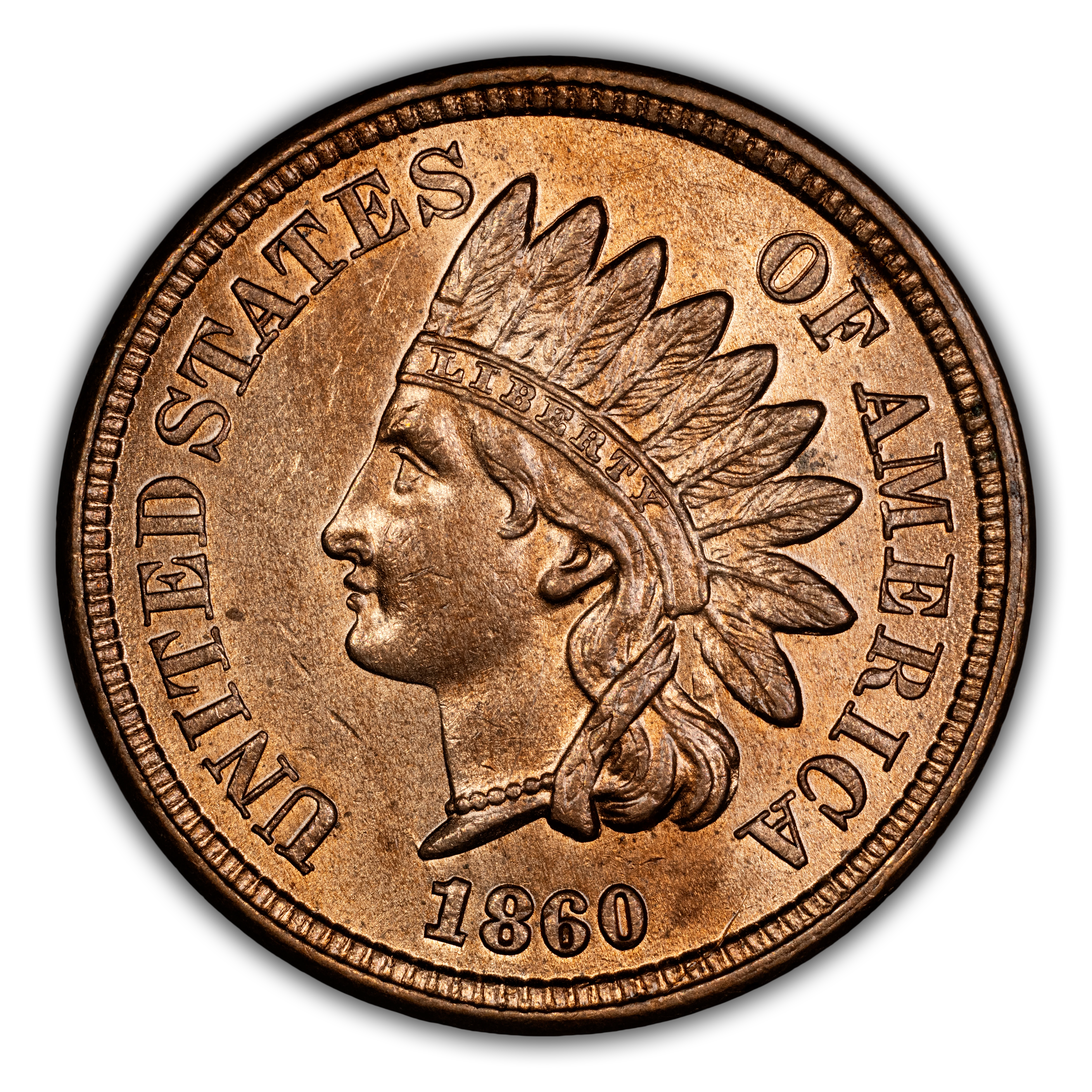 1860 1c Pointed Bust MS thumbnail 5