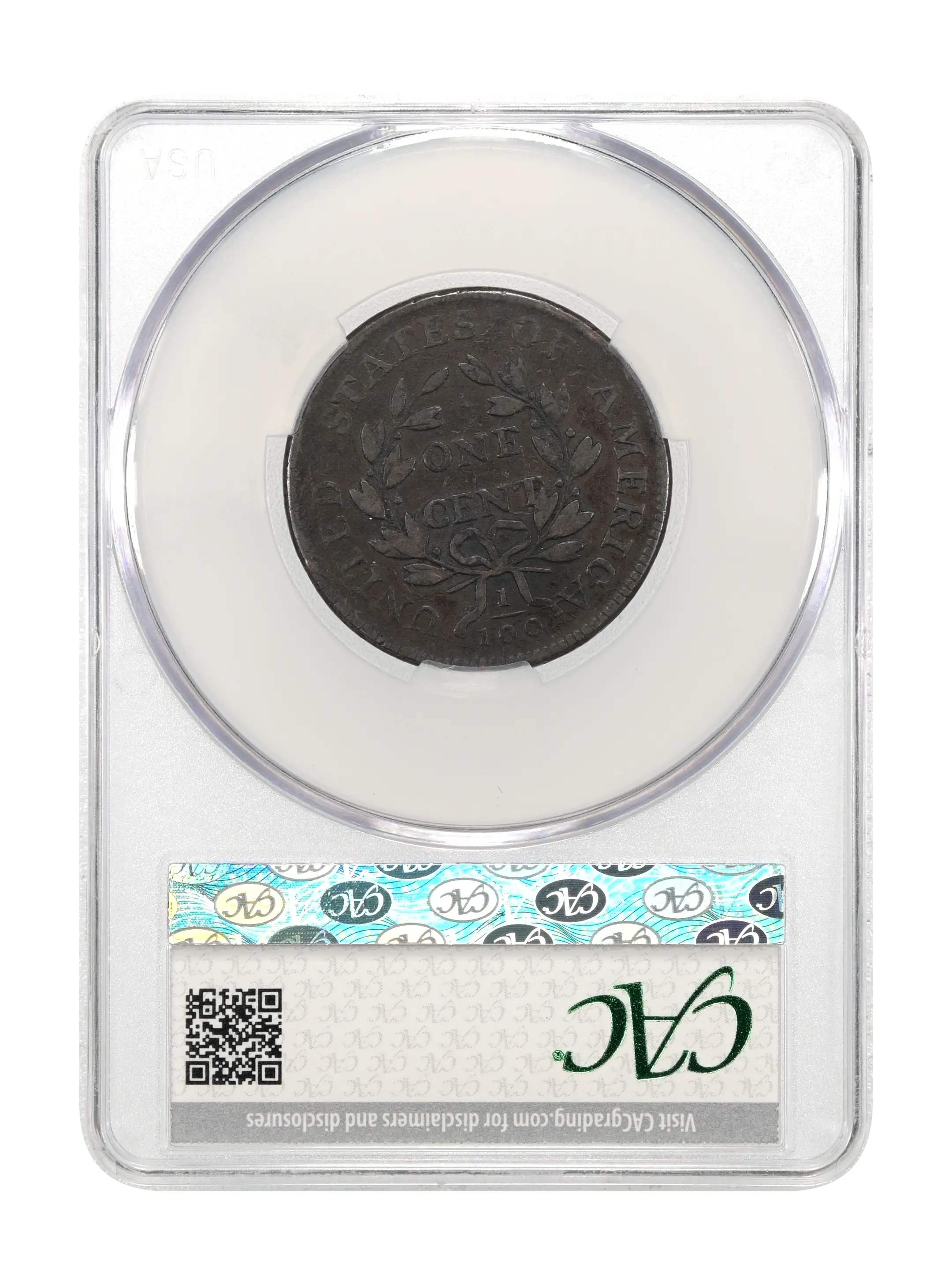 1798 1c 2nd Hair Style, S-182  MS BN VF35 BN CAC thumbnail 3
