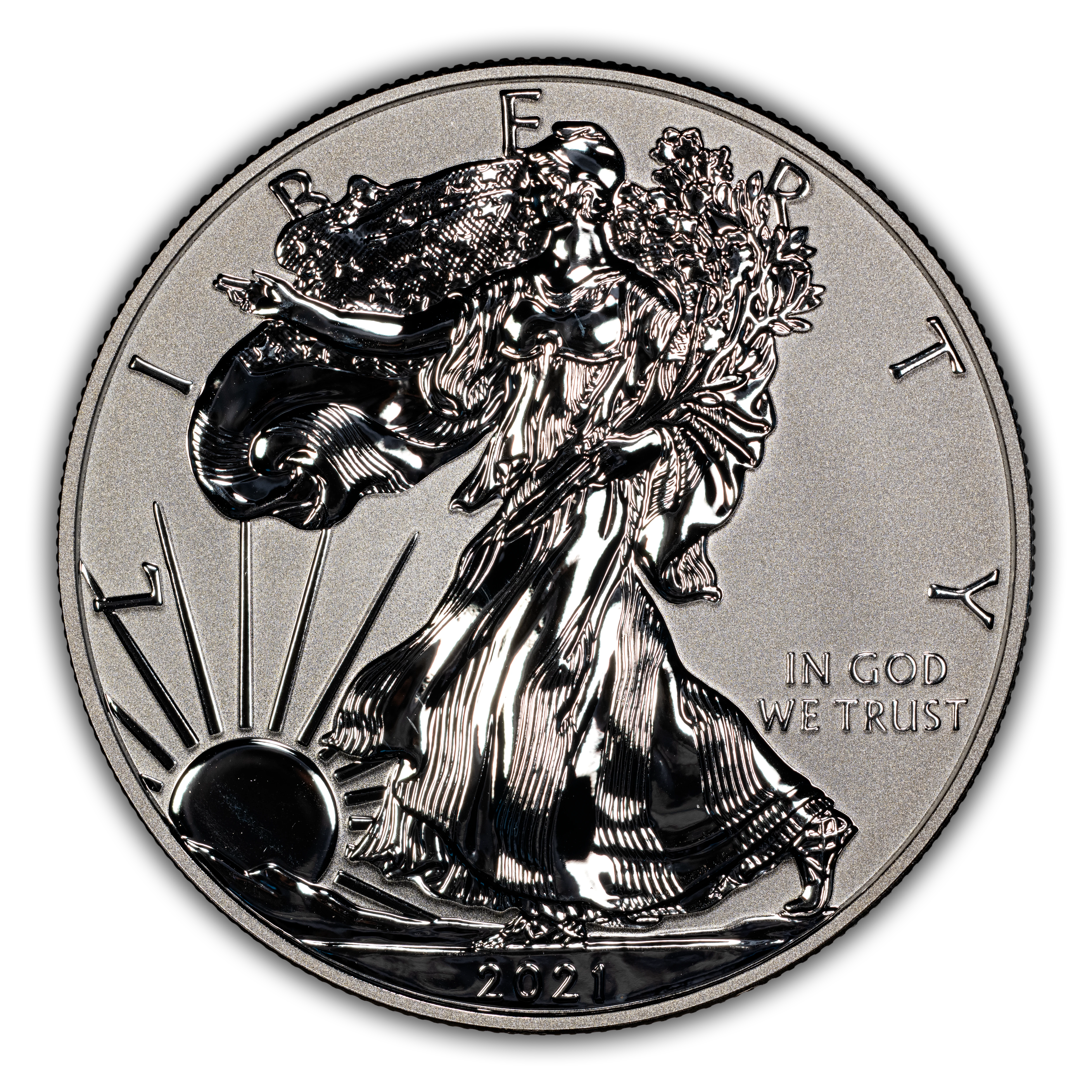 2021-W $1  Silver Eagle, Reverse Proof, Type 1 PR thumbnail 3