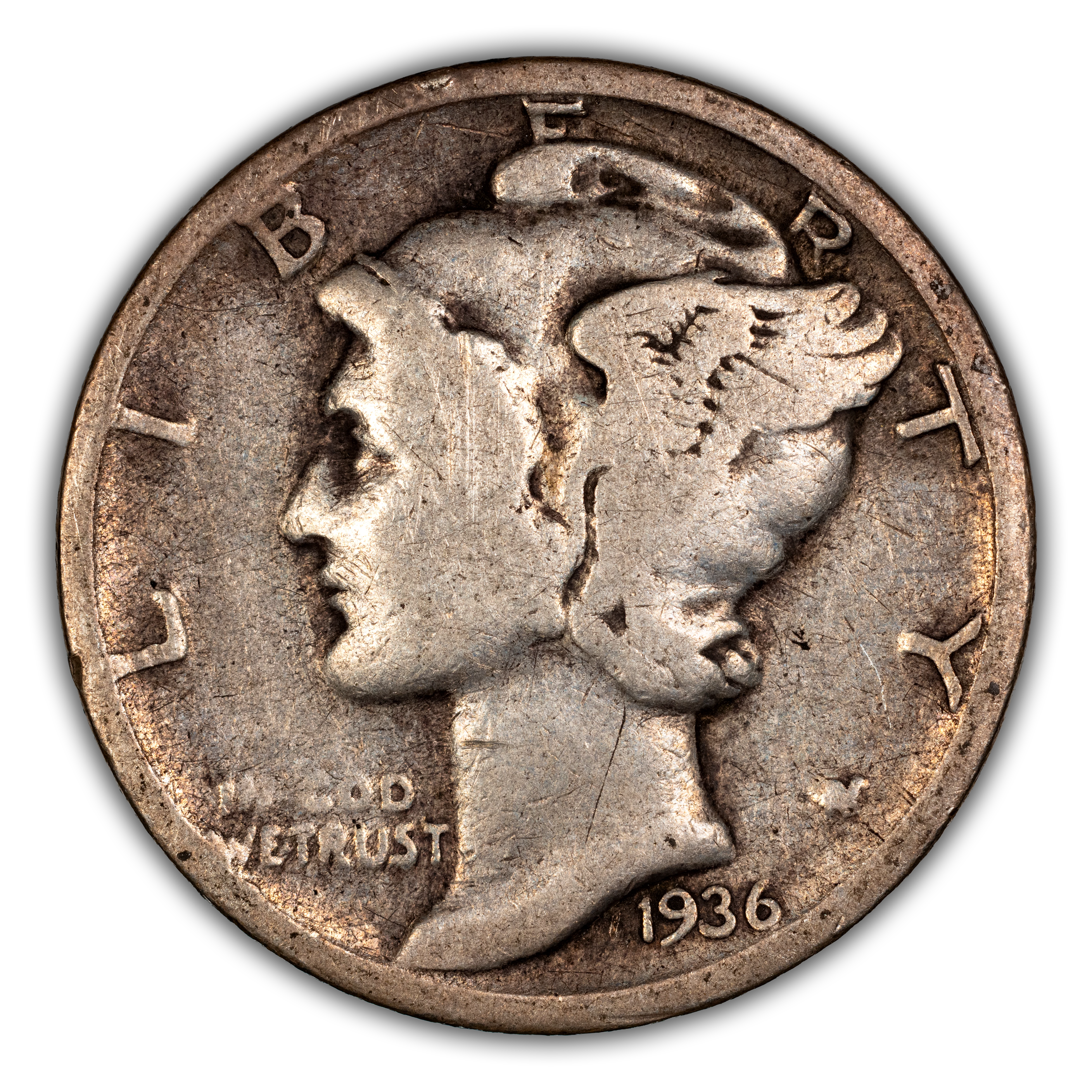 1936 10c Doubled Die Obverse, FS-101 MS63 CAC thumbnail 2