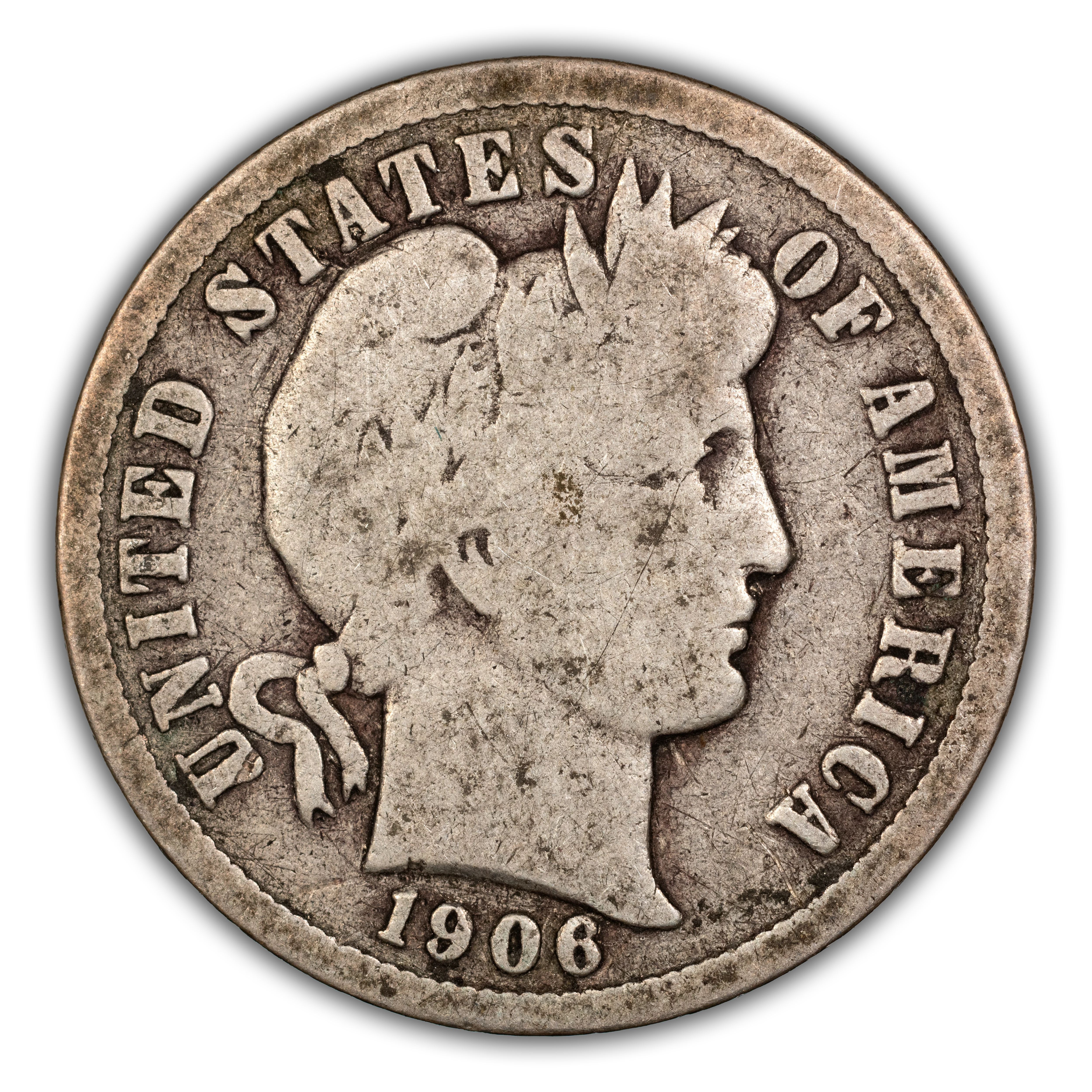 1906 10c Repunched Date, FS-302 AU55 thumbnail 3