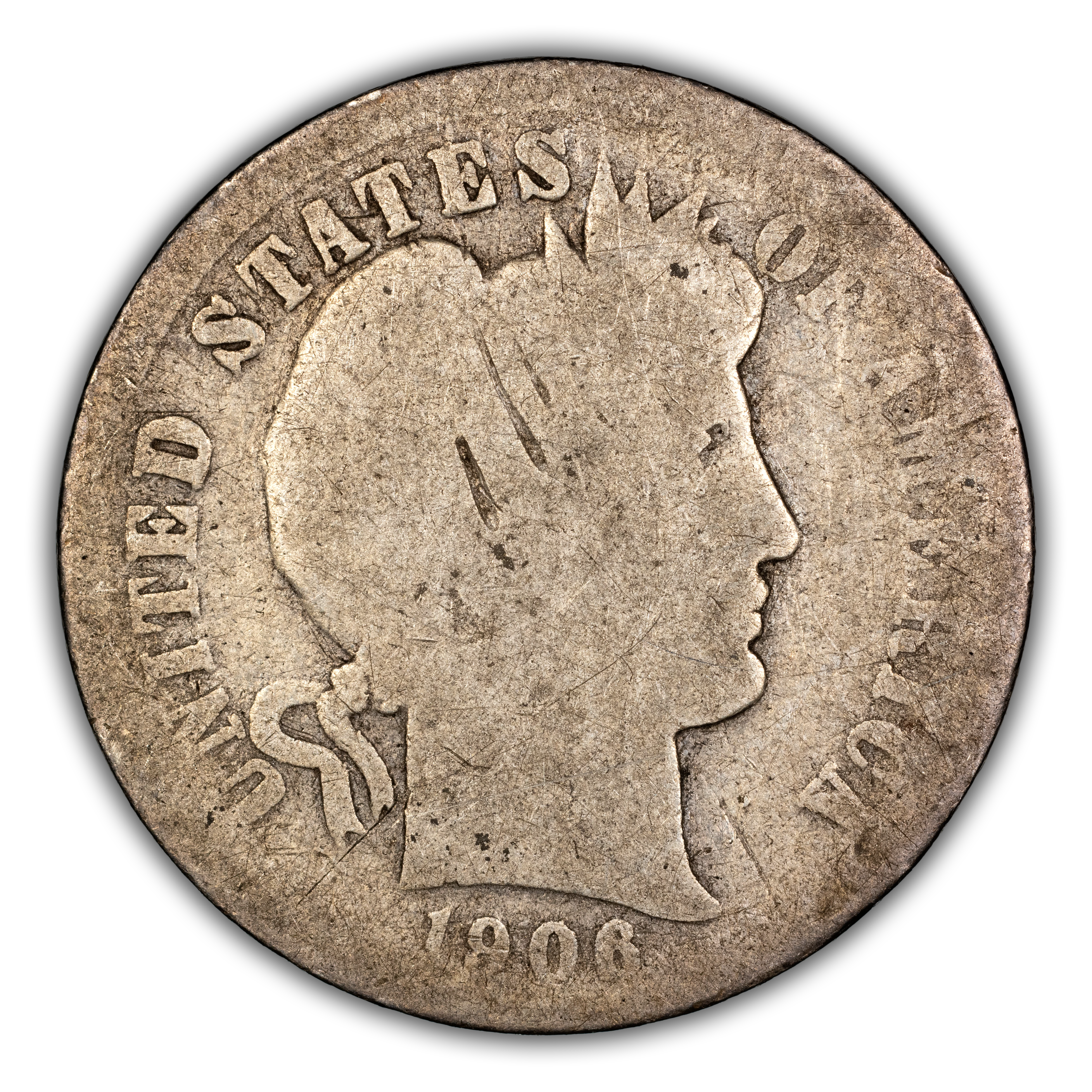 1906 10c Repunched Date, FS-302 AU55 thumbnail 4