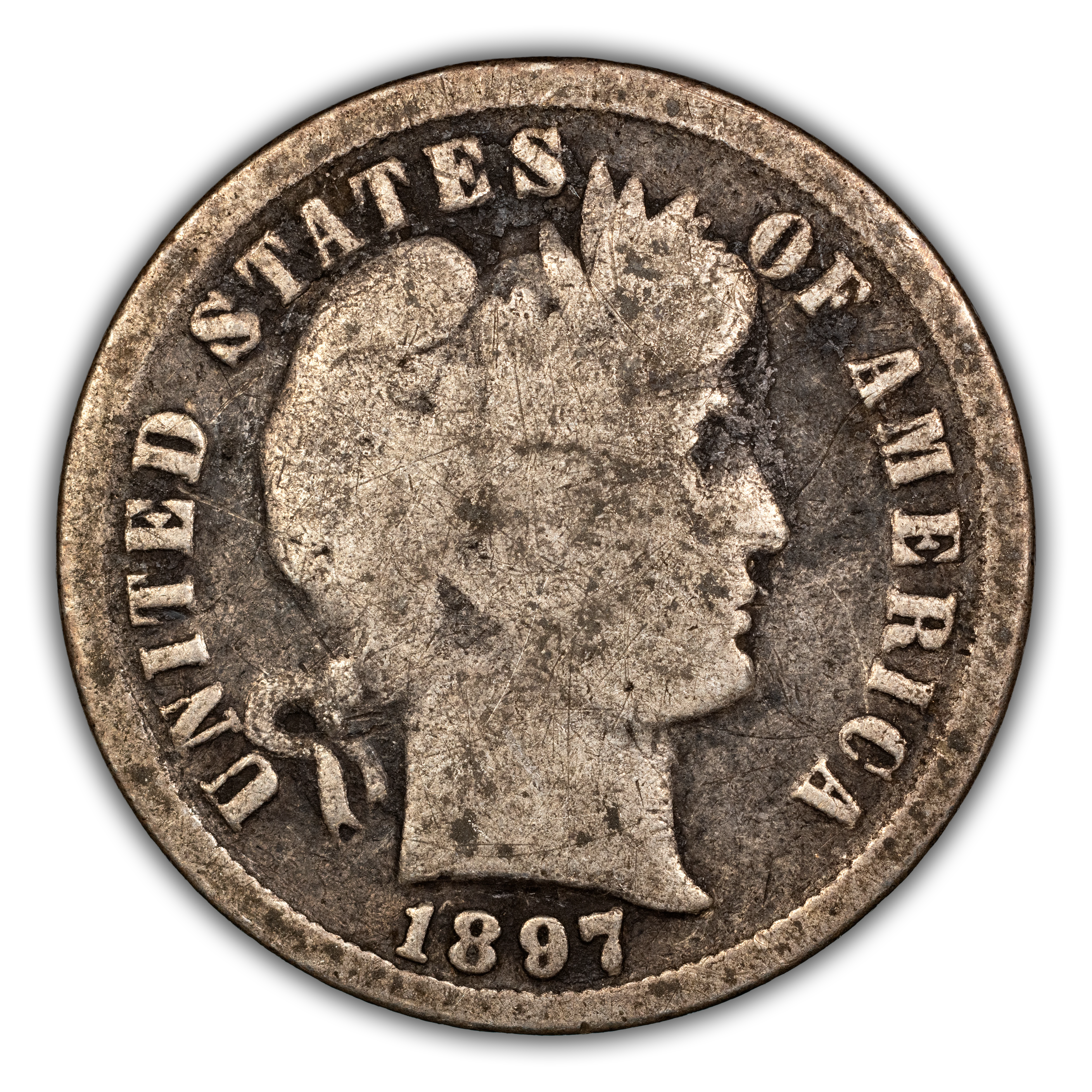 1897 10c Repunched Date, FS-301 G4 CAC thumbnail 2
