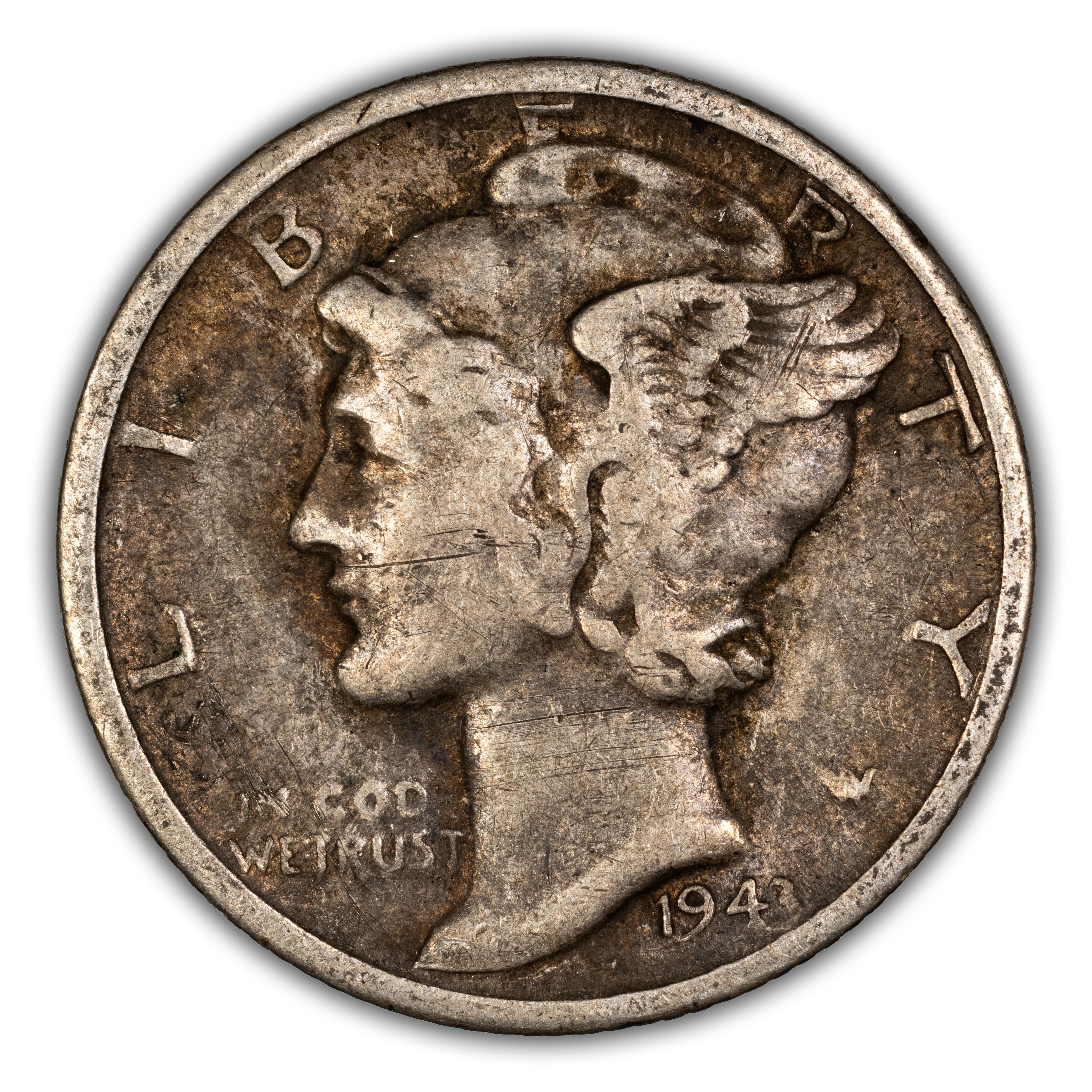1943-S 10c AU55 CAC thumbnail 4