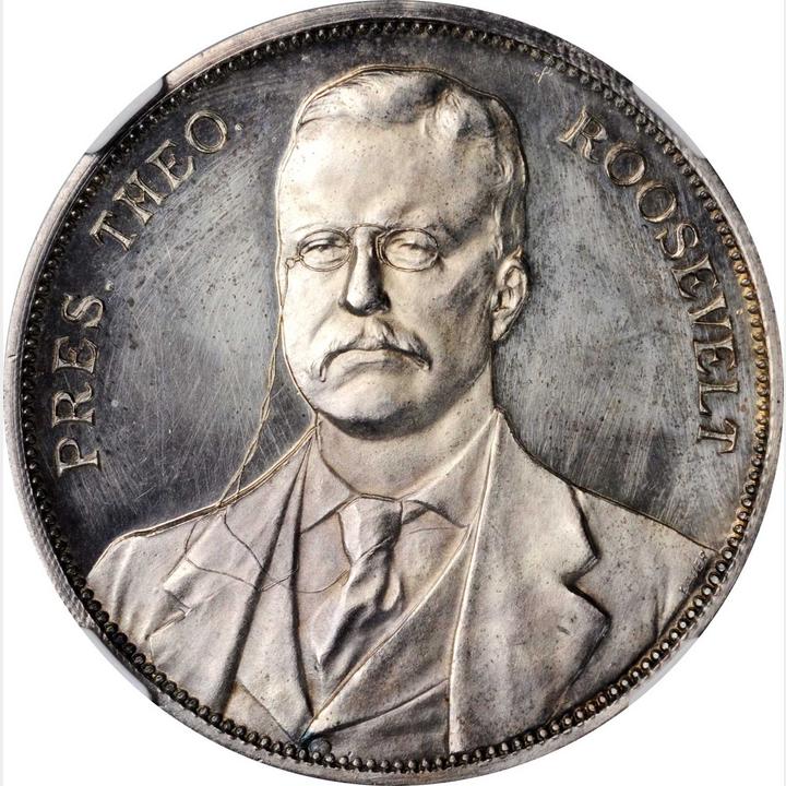 1904 SC$1 LA Purchase Expo, Roosevelt, Silver (Proof), HK-308 MS