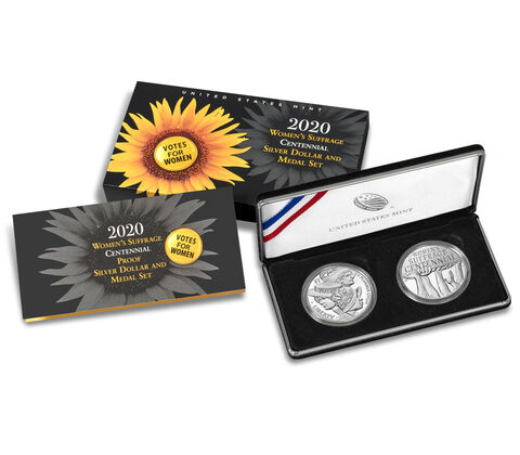 2020 Set Womens Suffrage Centennial , 2 Items (Coin, Medal) PR