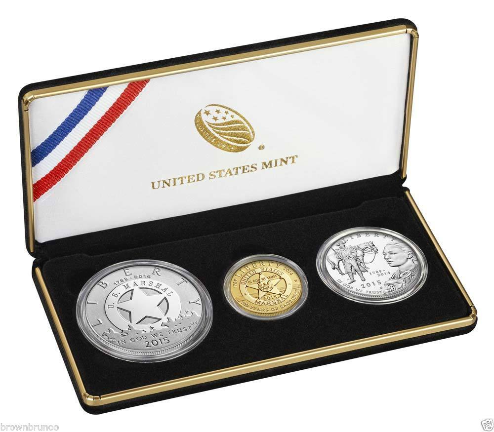 2015 Set U.S. Marshals Service 225th Anniversary, 3 Coins PR