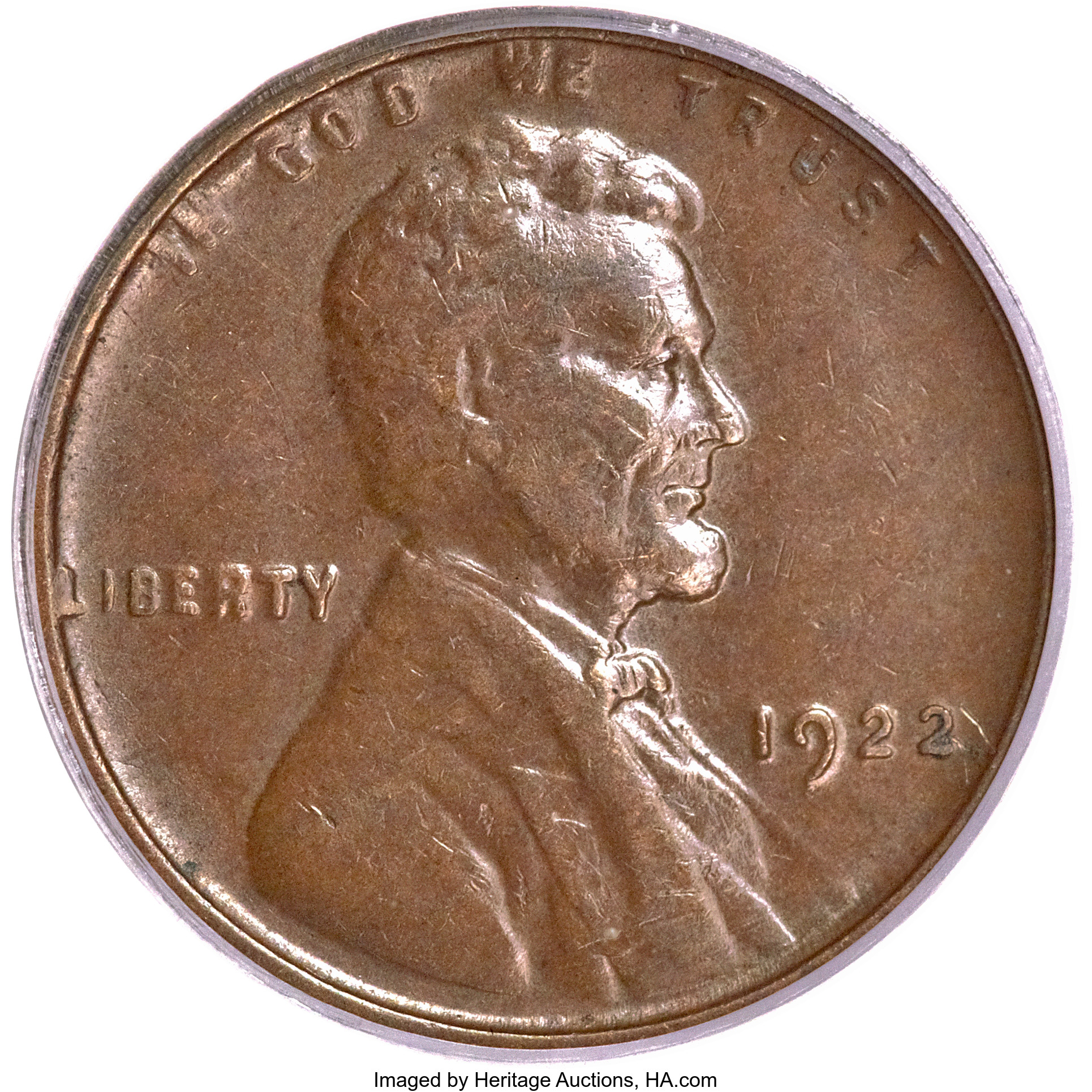enlarged image for 1922 "Plain" No-D Lincoln Cents: A Closer Look