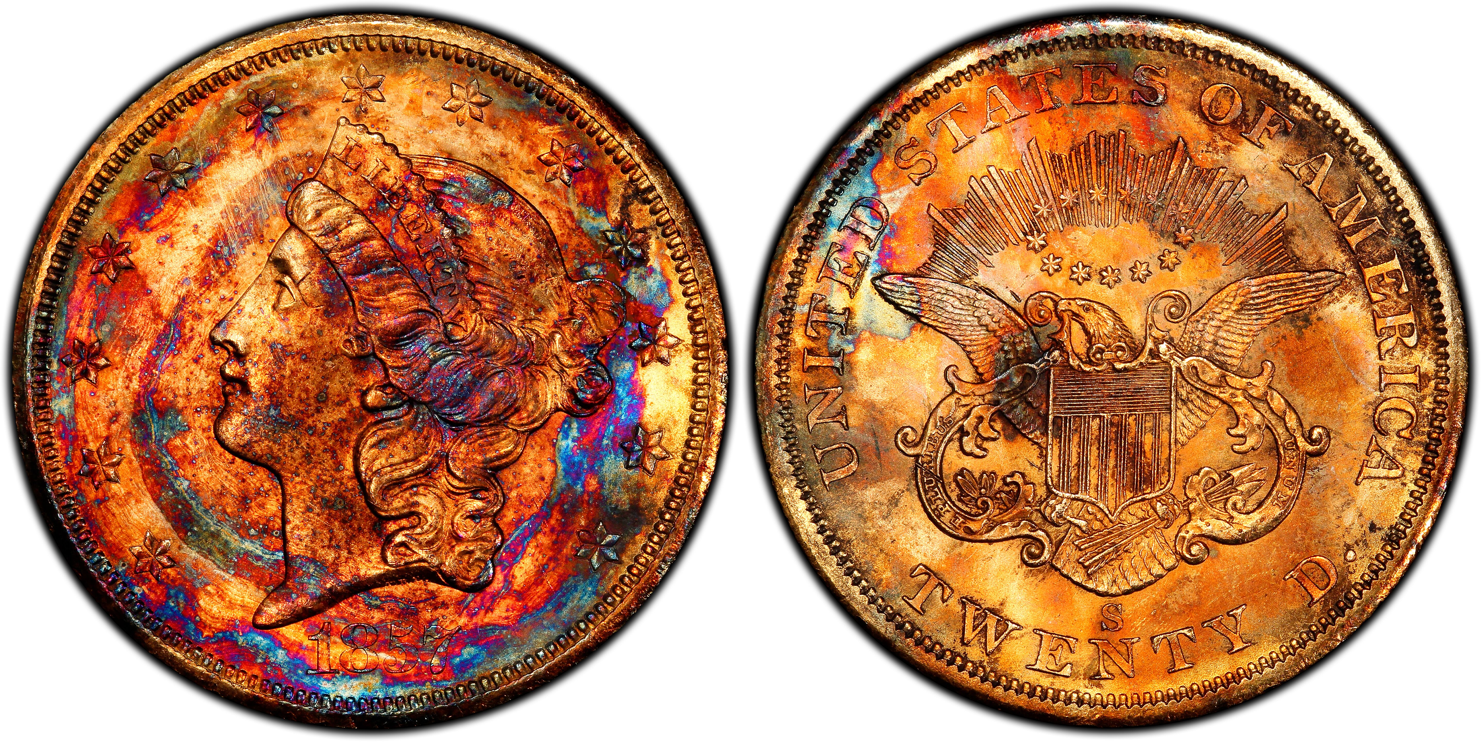 enlarged image for Colorful 1857-S Double Eagle From SS Central America Treasure To Appear At ANA Philly Show