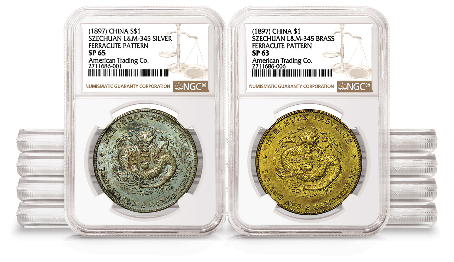 enlarged image for NGC-certified 1897 Szechuan Ferracute Pattern Set Realizes $1,020,000 at Auction