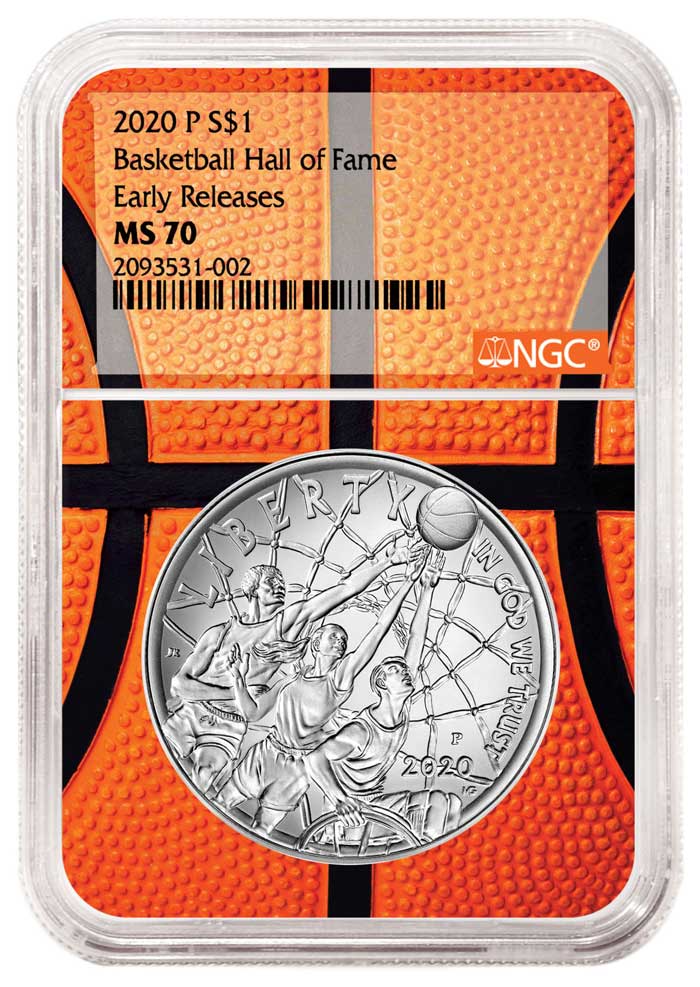 enlarged image for The 2020 Basketball Hall of Fame Commemorative Coin Program Is Off the Bench and NGC Is Ready to Play