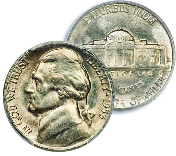 enlarged image for Five Jefferson Nickels Worth Five Figures