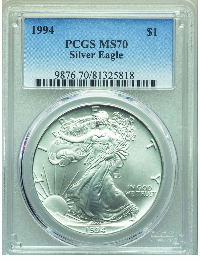 1998 $1 American .999 one ounce Silver Eagle Coin PCGS graded MS69 Top Quality 