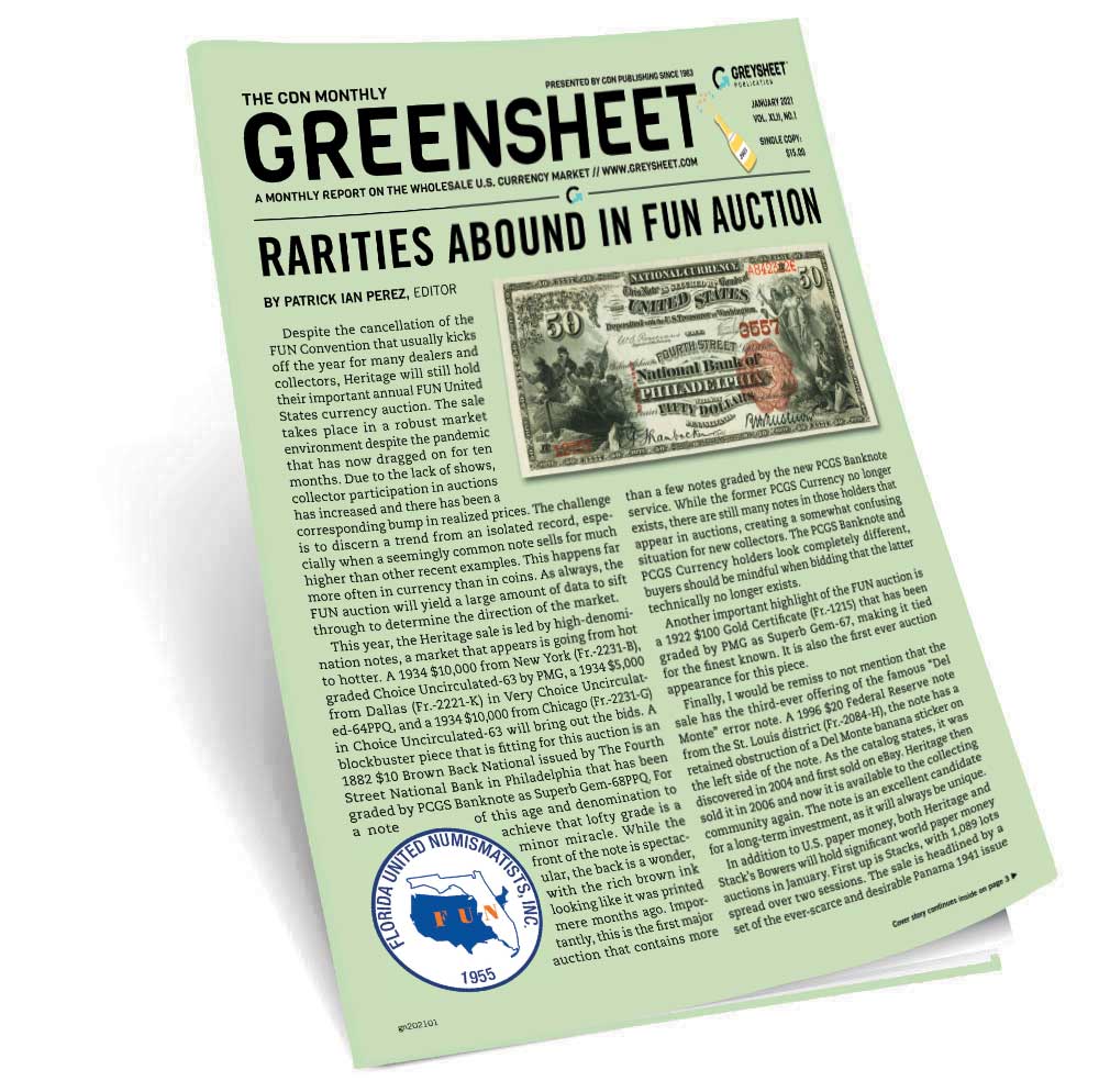 enlarged image for January 2021 Greensheet Market Report: Rarities Abound in FUN Auction