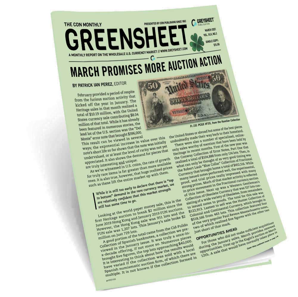 Cover of March Greensheet