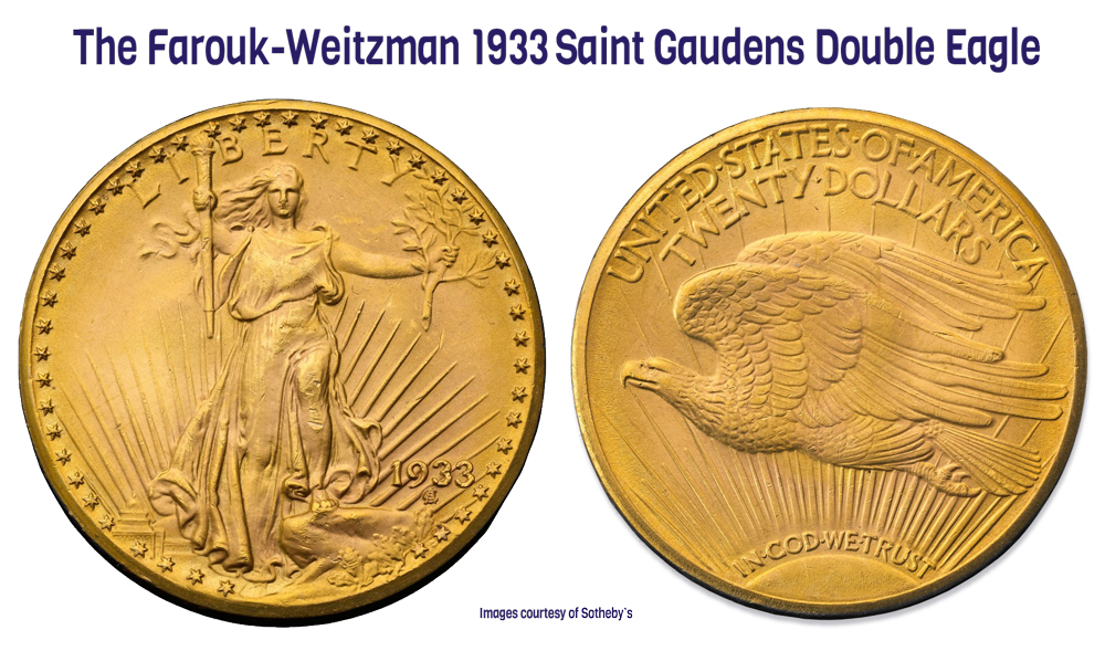 1933 Saint Gaudens double eagle from Stuart Weitzman collection