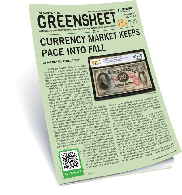 thumbnail image for September 2021 Greensheet Market Report: Currency Market Keeps Pace Into Fall