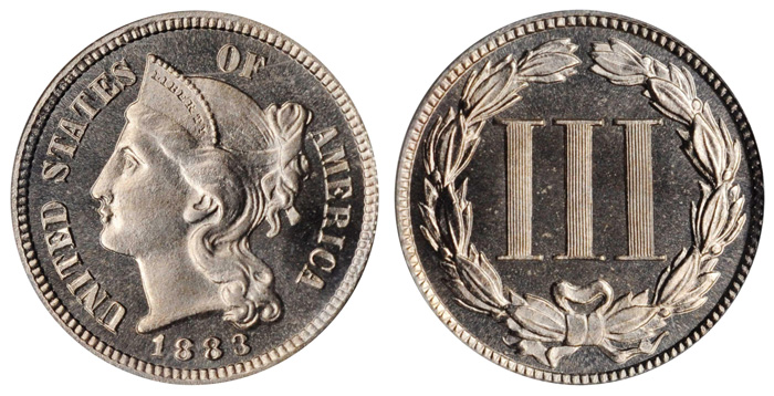 Proof Three Cent Nickels