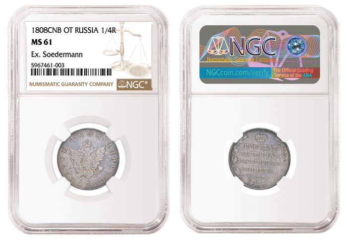 thumbnail image for NGC-certified Russian Coin Realizes Over $500,000 in SINCONA Sale 