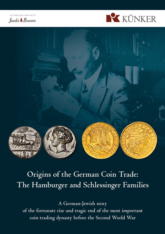 Cover page of the brochure “Origins of the German Coin Trade: The Hamburger and Schlessinger Families.