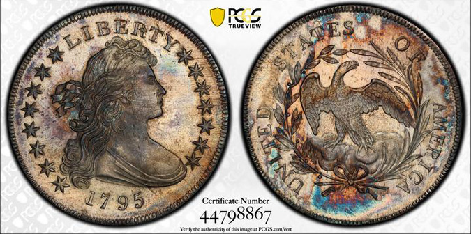 1795 Draped Bust Silver Dollar.