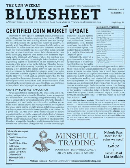 enlarged image for Bluesheet: CERTIFIED COIN MARKET UPDATE