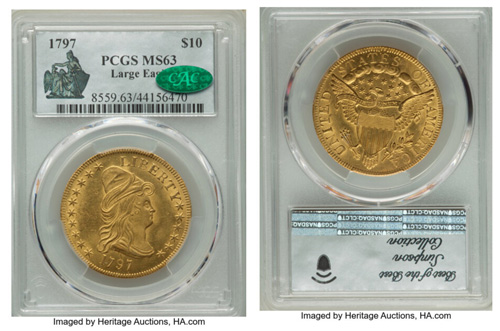 1797 $10 Large Eagle PCGS/CAC MS63