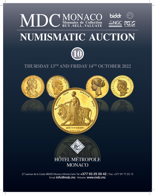 MDC Monnaies de Collection 10th numismatic auction catalog.