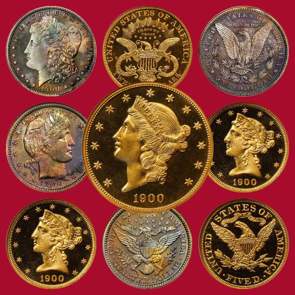 Featured coins from the 1900 Proof Set on Auction at Stack's Bowers in November
