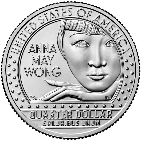 enlarged image for United States Mint to Begin Shipping Anna May Wong Quarters on October 24, Fifth in the AWQ Series