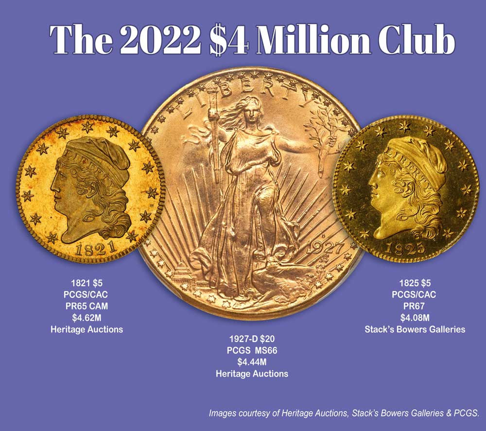 Three Coins Sold at Auction for Over $4 Million in 2022