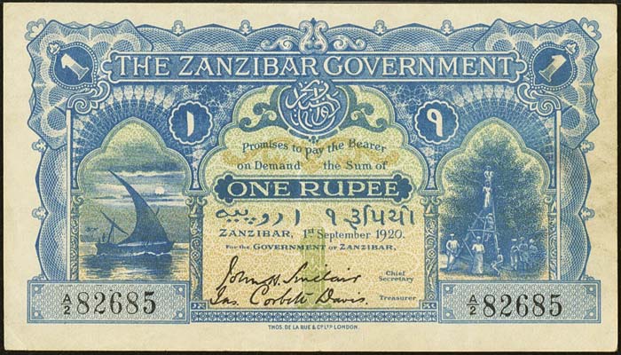 enlarged image for Highest-Graded Zanzibar Note Ever Offered at Auction Heads to Heritage World Paper Money Event