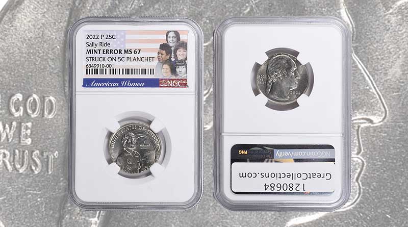 The Finest Known Example of a Dr. Sally Ride Quarter Struck on a Nickel!