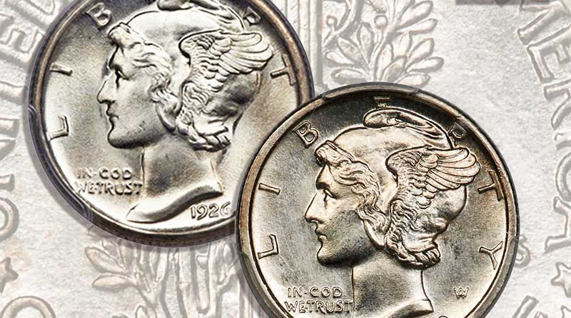 A pair of beautiful and rare Mercury dimes (Images courtesy of Heritage Auctions)