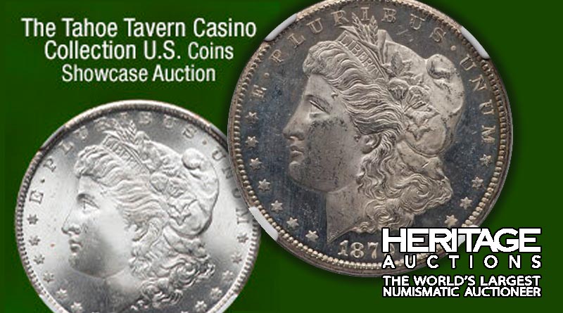Obverse of an 1879-CC Morgan Dollar from the Tahoe Tavern Casino Auction